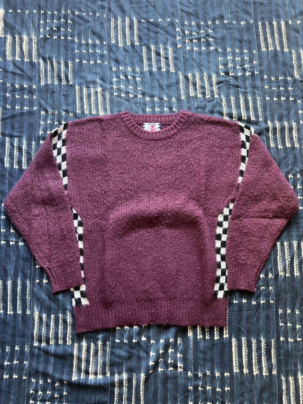Japanese Brand Son of the Cheese Checkerboard Knitted Sweater Size US S / EU 44-46 / 1 - 1 Thumbnail