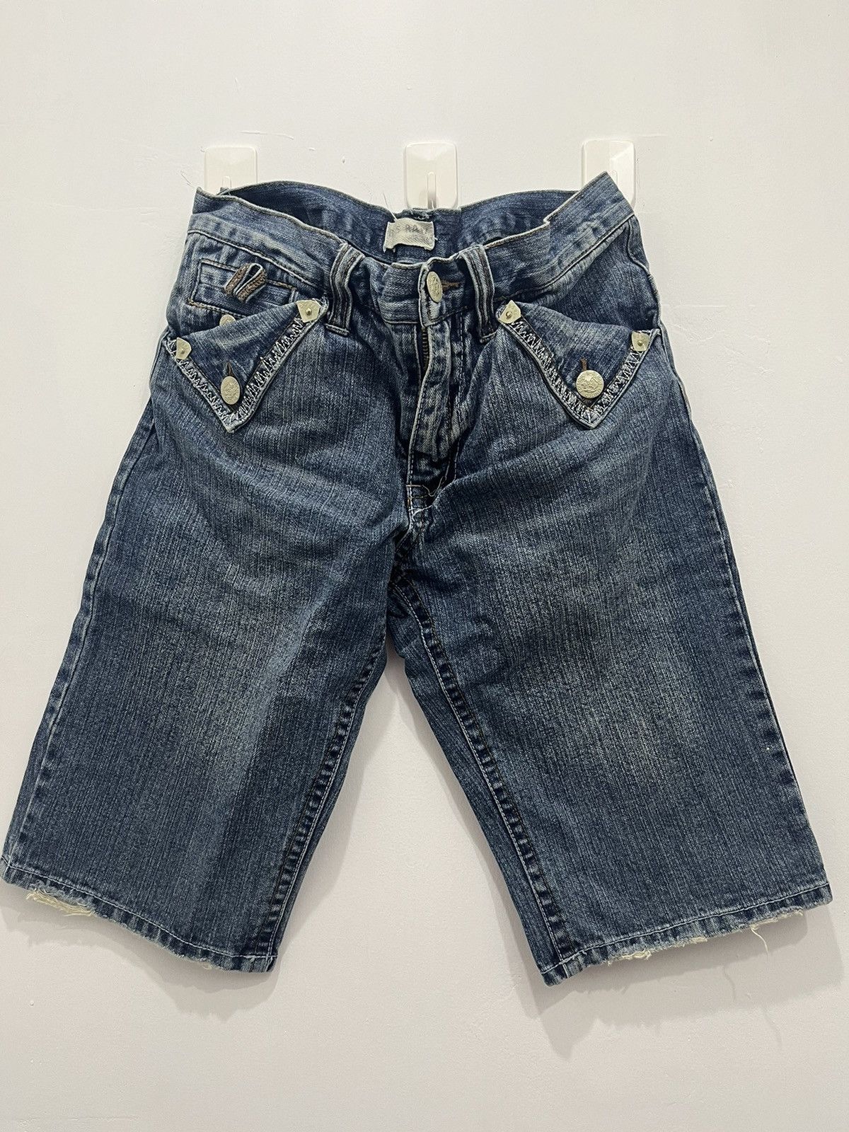 Japanese Brand Japanese Style Adjustable Short Jeans by B-S Raw Size US 33 - 1 Thumbnail