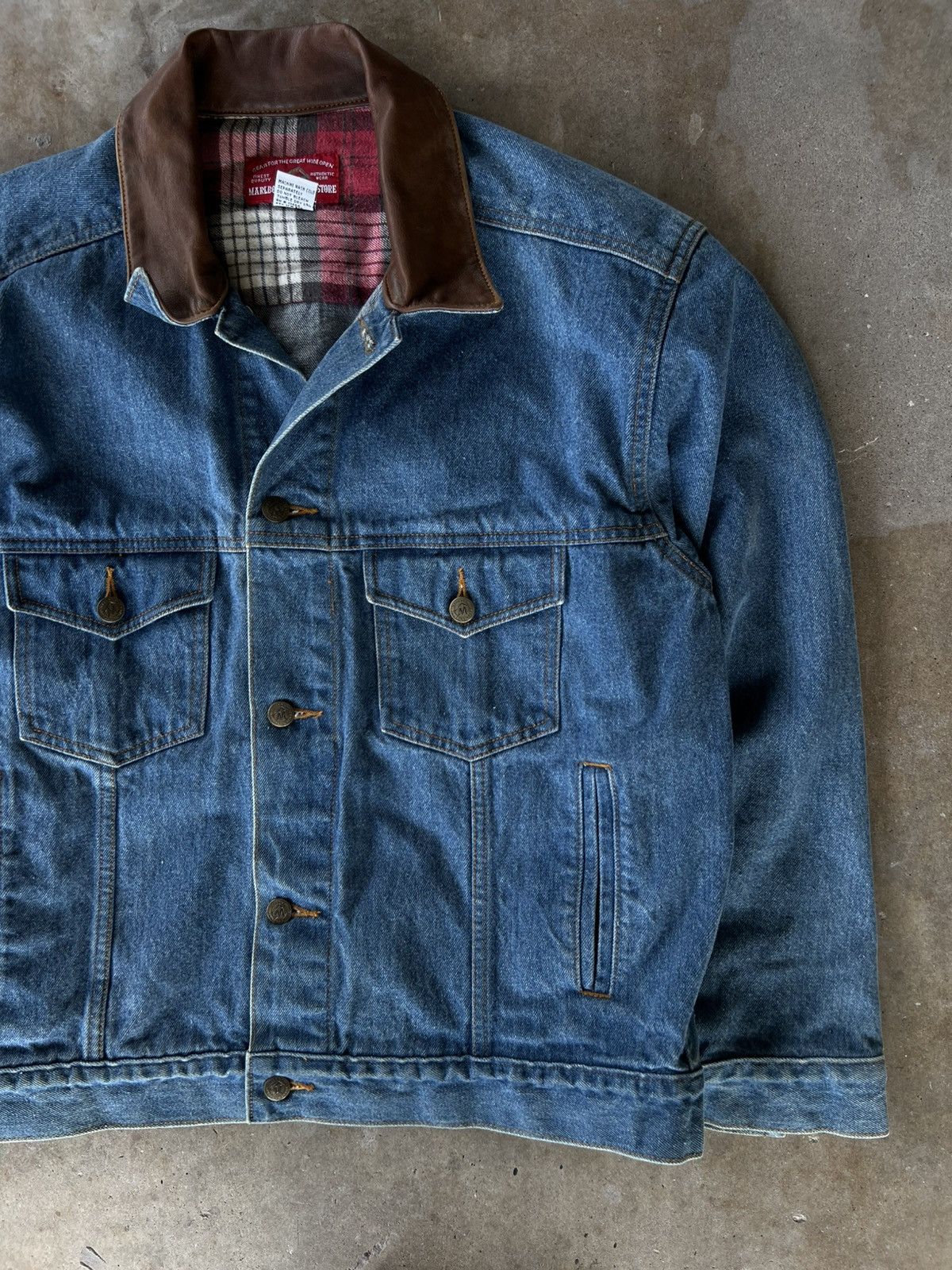 Marlboro Vintage 90’s Marlboro Essential Workwear Denim Jacket Size US M / EU 48-50 / 2 - 1 Thumbnail