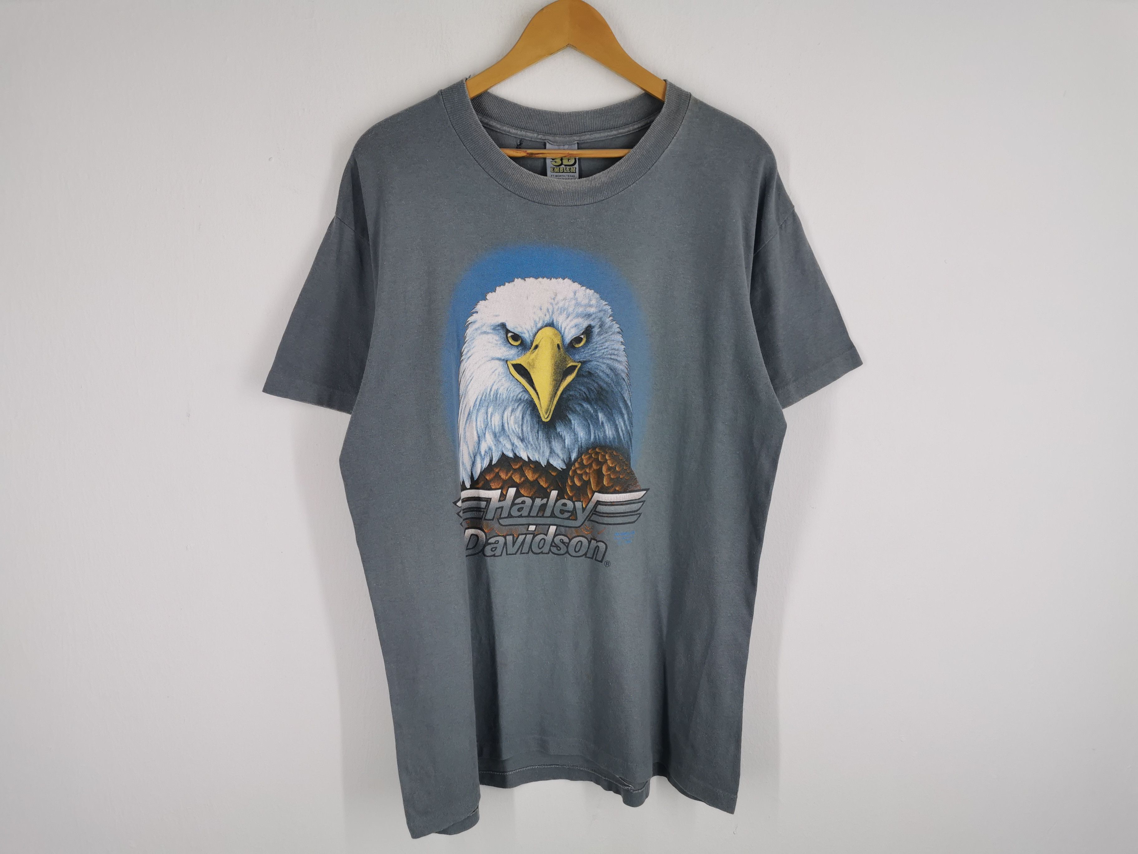 Harley Davidson Distressed Vintage 90s Harley Davidson Eagle Made In USA Tee Size US L / EU 52-54 / 3 - 2 Thumbnail