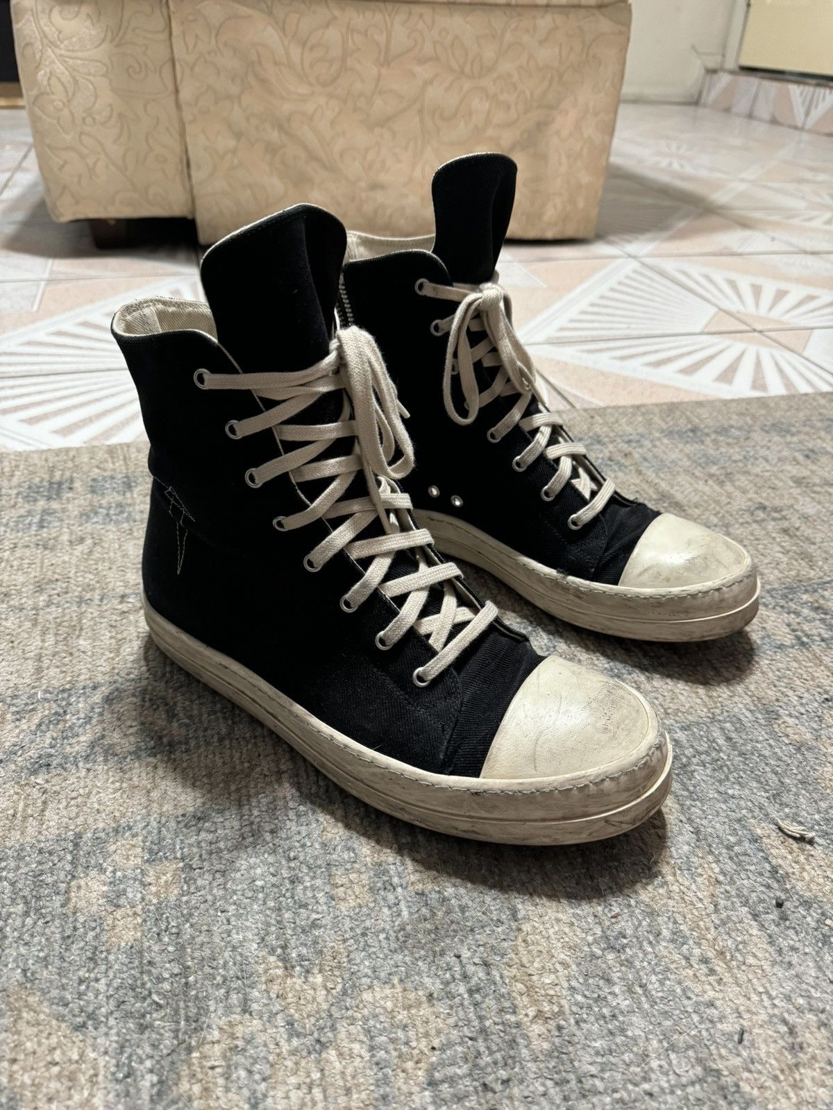 Rick Owens Rick Owens Drkshdw Rick Owens Ramones High Top Pentagram Grailed