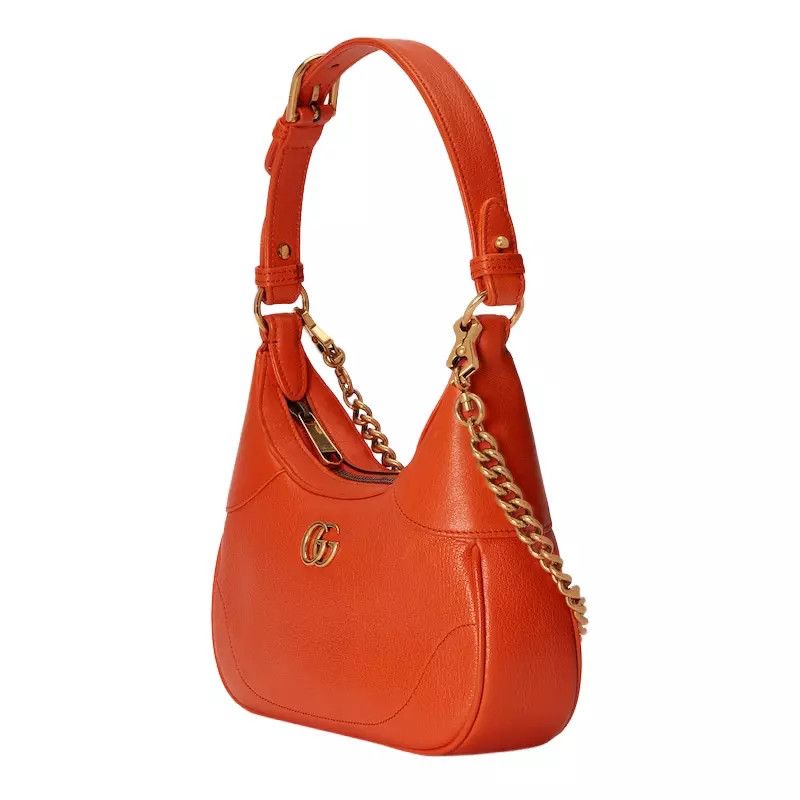 Gucci Gucci Aphrodite Small Orange Soft Leather Shoulder Bag Size ONE SIZE - 2 Thumbnail