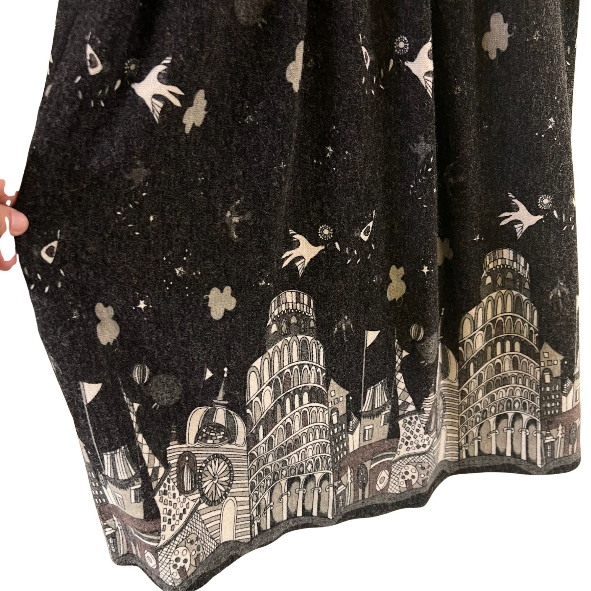 Other Cassis Collection Graphic Print Short Sleeve Black Dress Siz Size M / US 6-8 / IT 42-44 - 5 Thumbnail