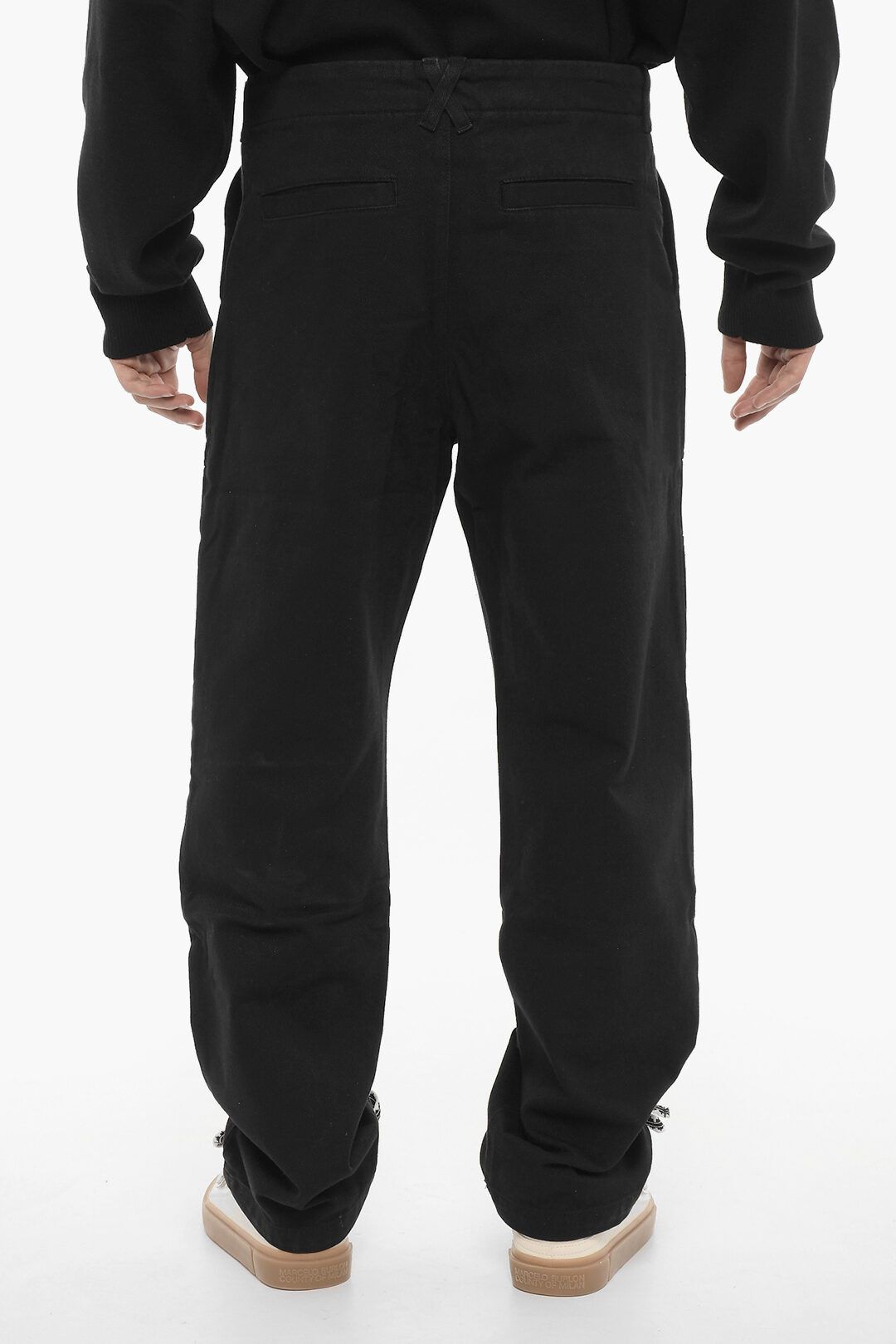 Marcelo Burlon og1mm0824 Dark Washed Wide Leg Jeans in Black Size US 30 / EU 46 - 2 Thumbnail