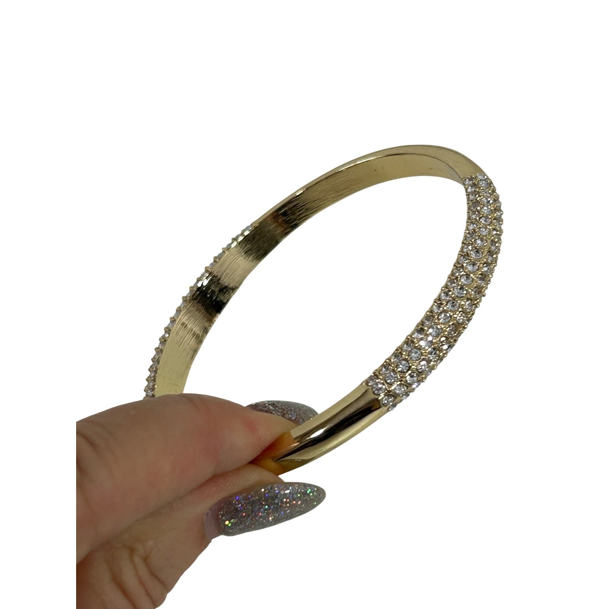 Other Women’s Fashion Bracelet Shiny Yellow Gold Tone Pave Faux Di Size ONE SIZE - 16 Thumbnail