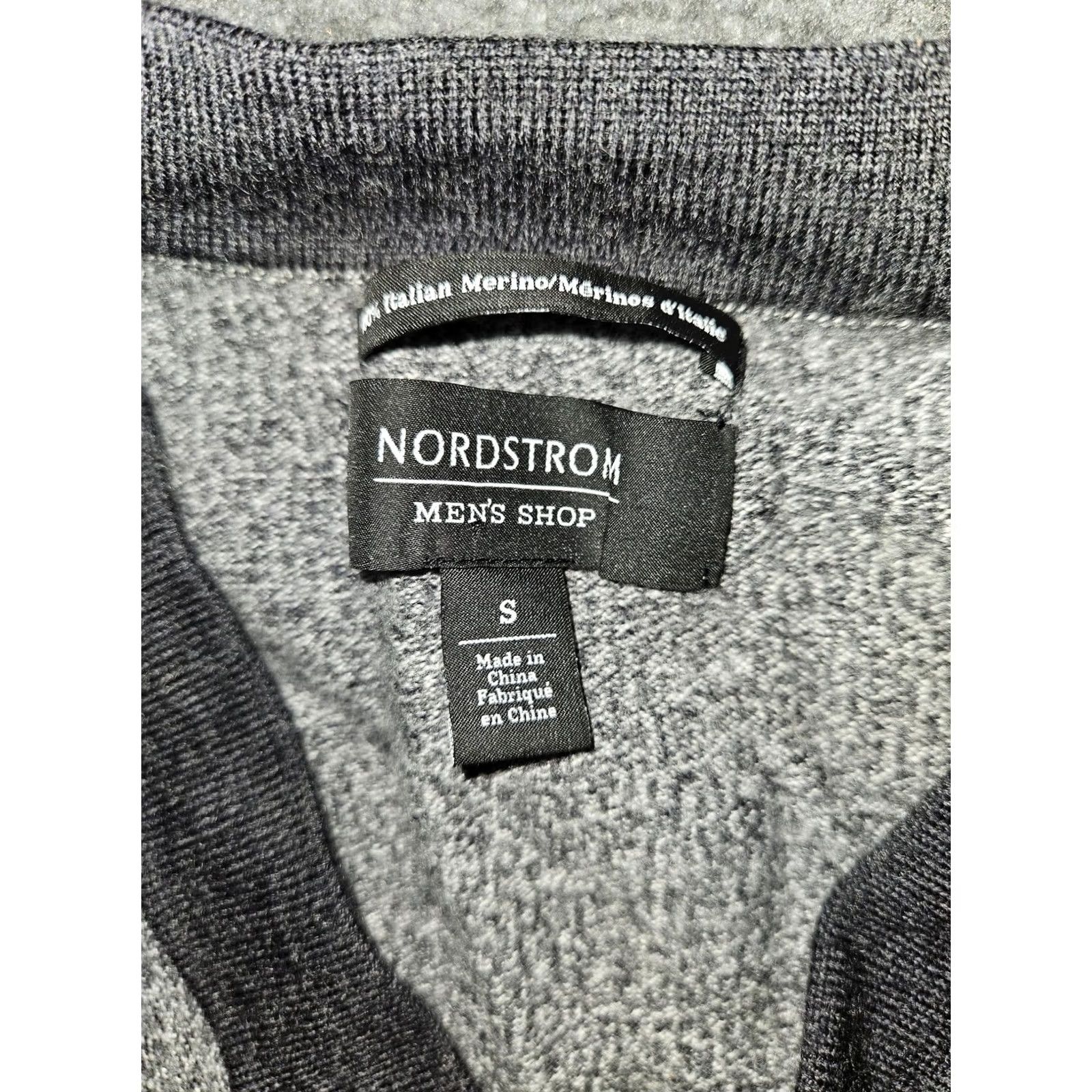 Nordstrom Nordstrom Cardigan Sweater Mens Small Gray Italian Merino Wool Knit Button Up Patch Pockets V-Neck Size US S / EU 44-46 / 1 - 2 Thumbnail