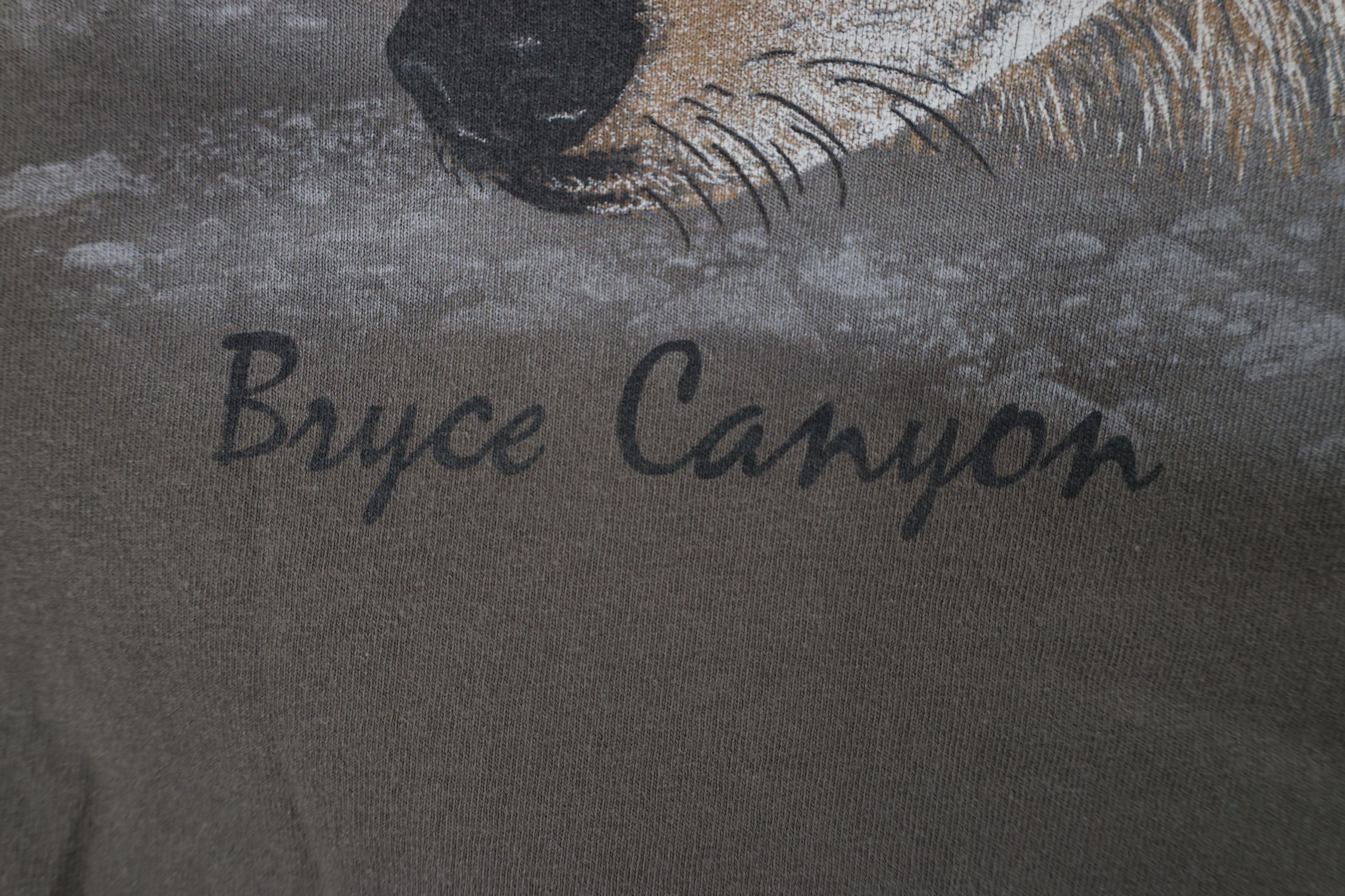 Vintage Vintage 90s Streetwear Bryce Canyon Wolf Nature T-Shirt Gray Size US L / EU 52-54 / 3 - 5 Thumbnail