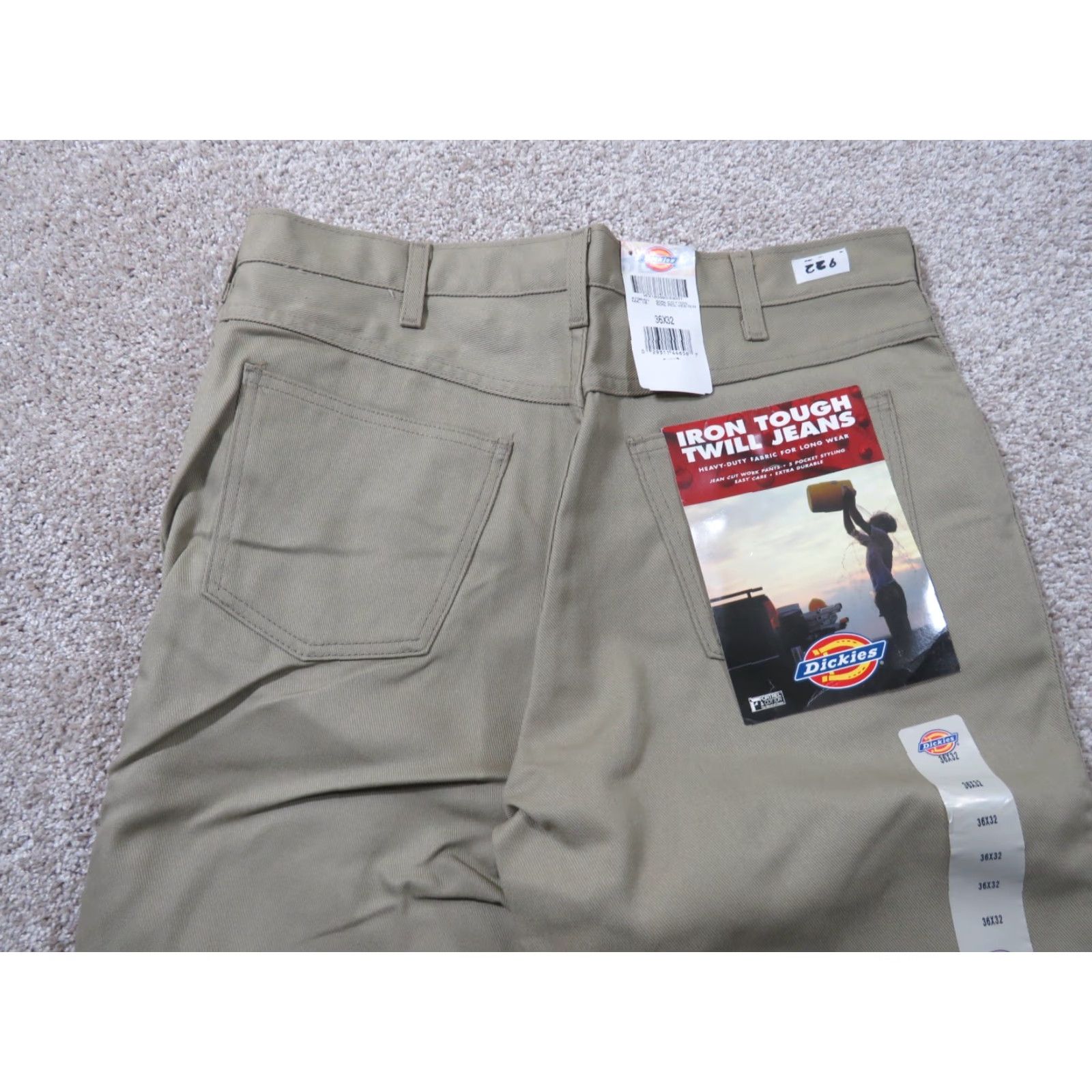 Dickies Dickies Men’s Twill Pants Khaki Straight 35X31 Work Flat Front Regular Waist Beige Cotton Polyester Size US 35 - 4 Thumbnail