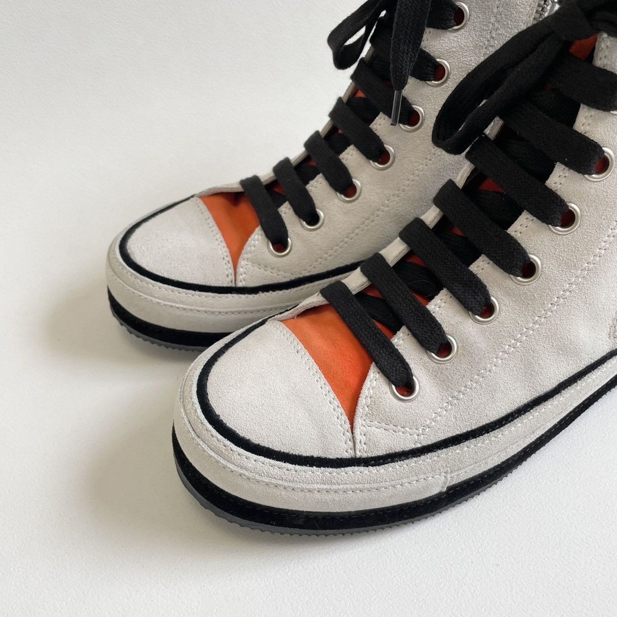 Ann Demeulemeester High Top Sail White Suede ‘Gert’ Sneakers Size US 8 / IT 38 - 8 Thumbnail