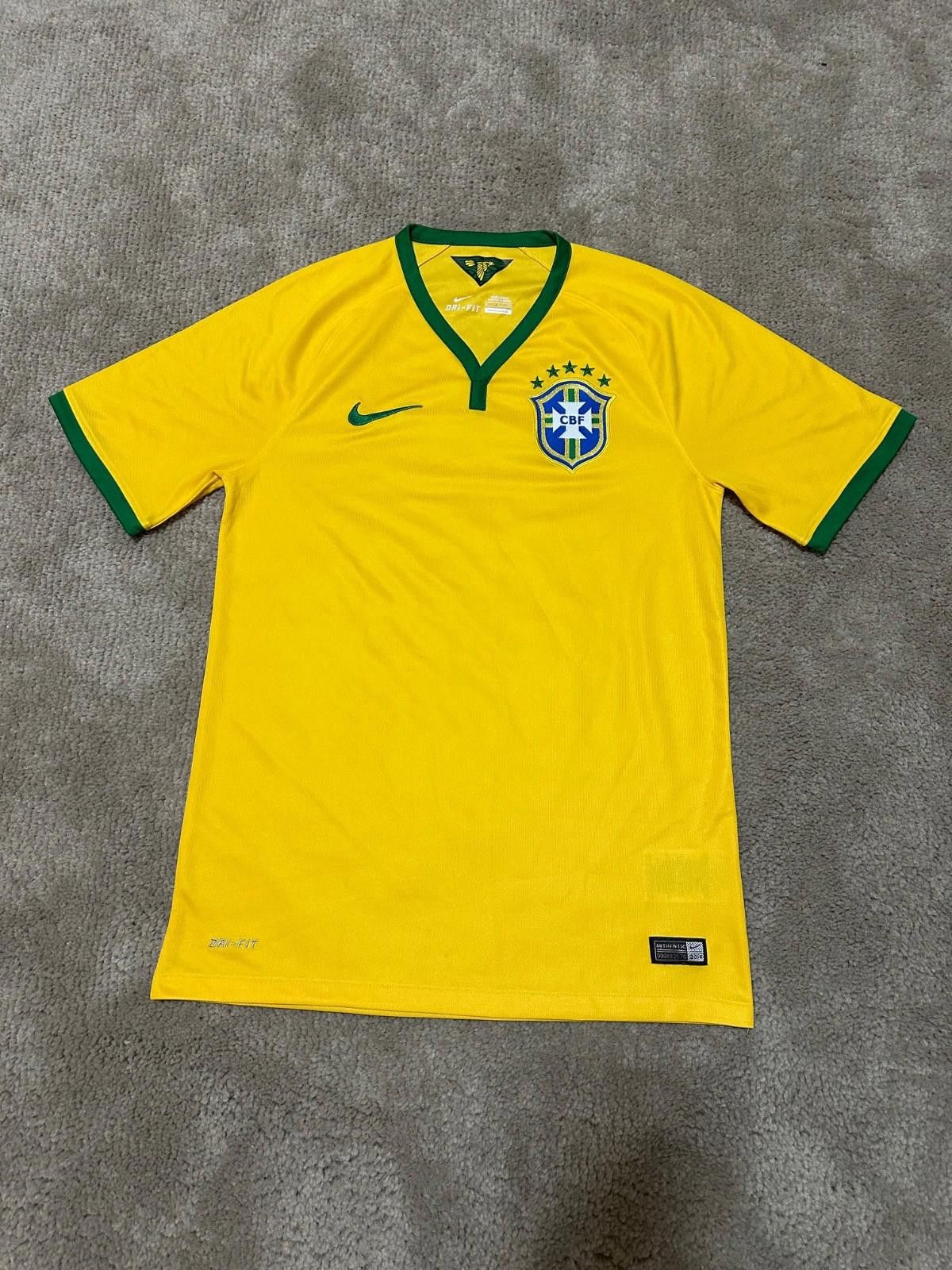 BRASIL 2014 2015 HOME FOOTBALL SHIRT SOCCER JERSEY NIKE sz S
