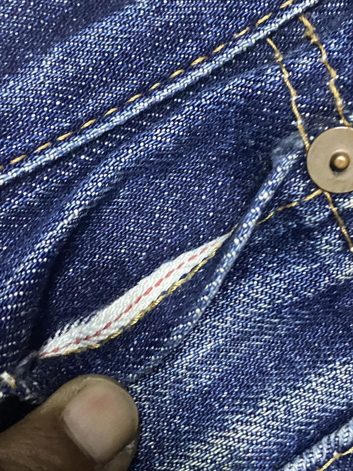 Japanese Brand Vintage Orange Helmet Dic Union Made Selvedge Jeans Size US 26 / EU 42 - 16 Thumbnail