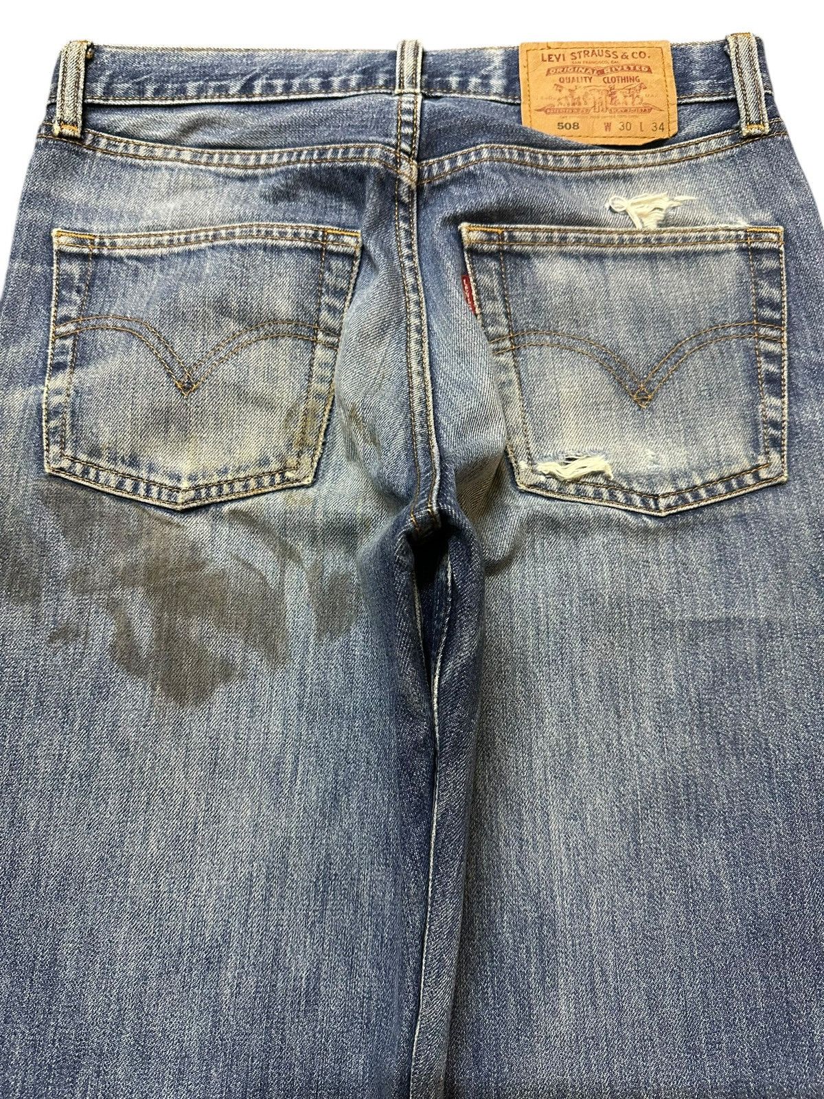 Levi's Vintage 90s Levis 508 Blue Faded Wash Distress Baggy Jeans Size US 30 / EU 46 - 5 Thumbnail