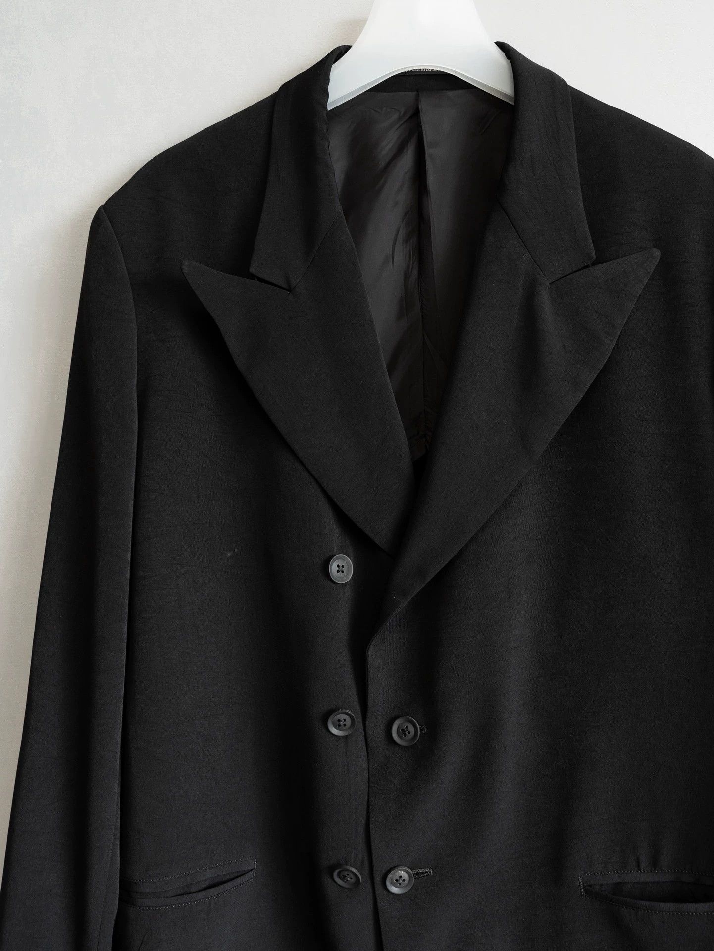 Yohji Yamamoto Yohji Yamamoto 25SS Double-Breasted Triacetate Jacket Size US M / EU 48-50 / 2 - 5 Thumbnail