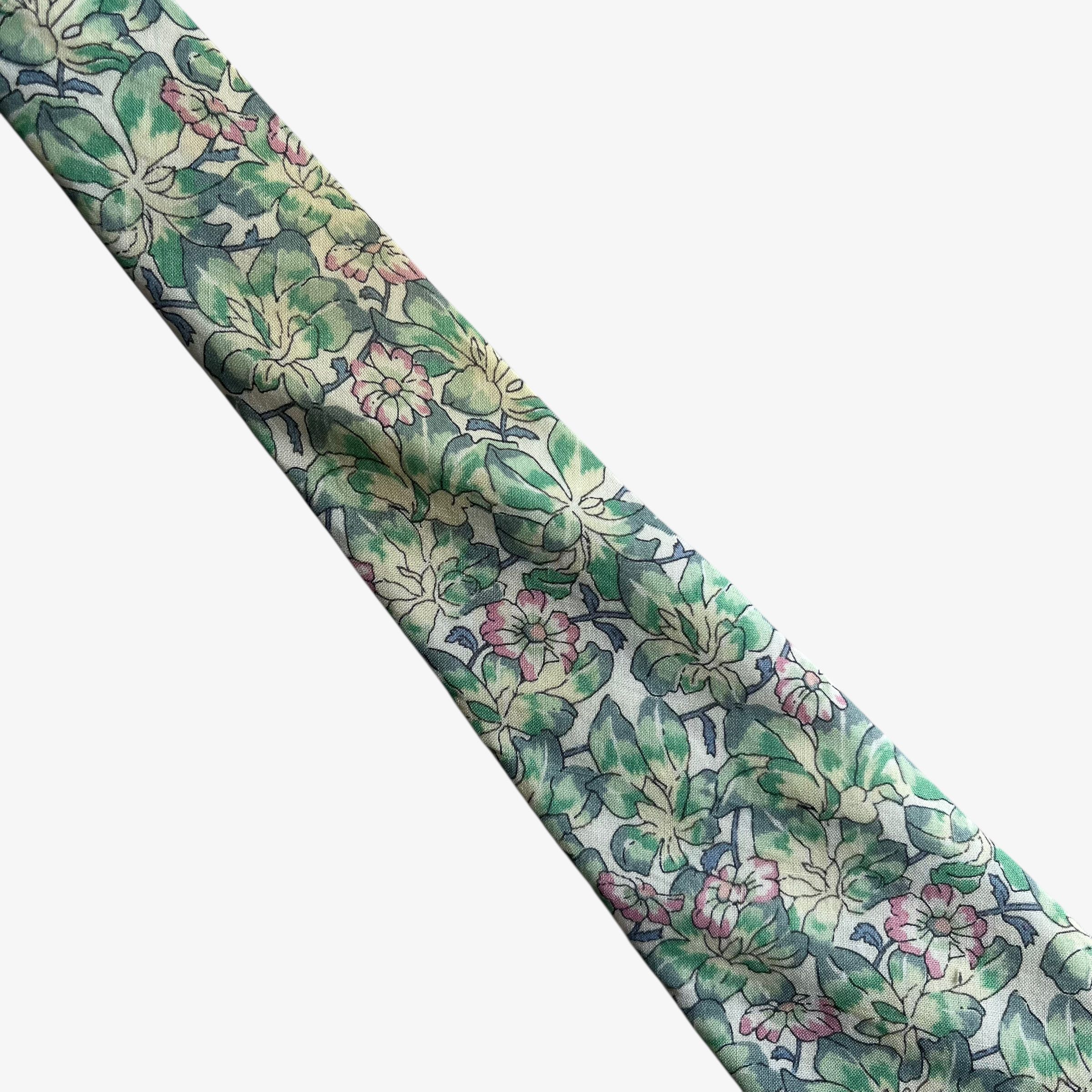 Liberty Vintage 90s Liberty Floral Water Colour Print Cotton Tie Size ONE SIZE - 4 Thumbnail
