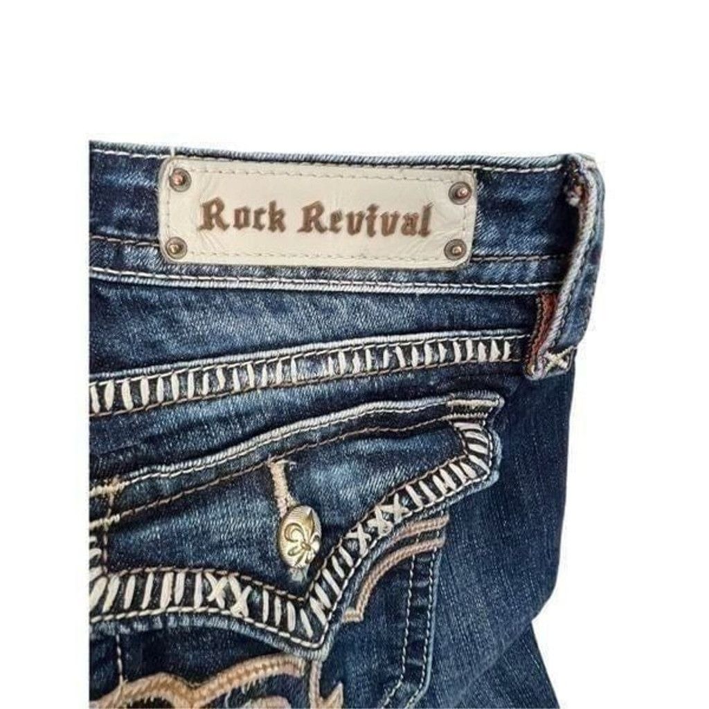 Rock Revival Rock Revival Elma Straight Leg Dark Wash Denim Jeans Size 28" / US 6 / IT 42 - 6 Thumbnail