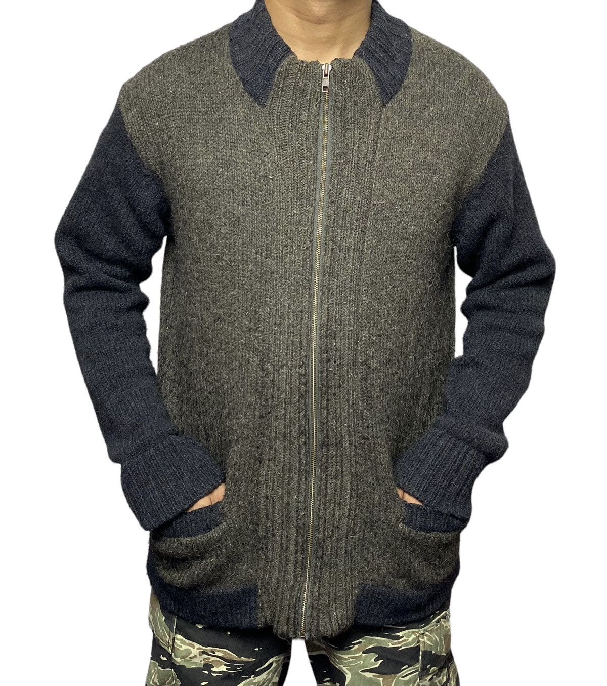 Issey Miyake Issey Miyake Tow Tones Knitted Full Zip Sweater Size US M / EU 48-50 / 2 - 2 Thumbnail