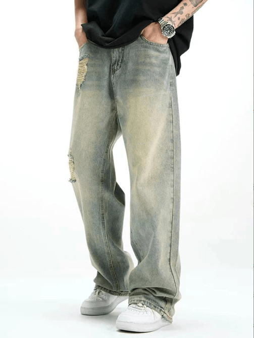 Japanese Brand × Jean Men's vintage distressed casual loose ripped jeans y2k Size US 32 / EU 48 - 2 Thumbnail