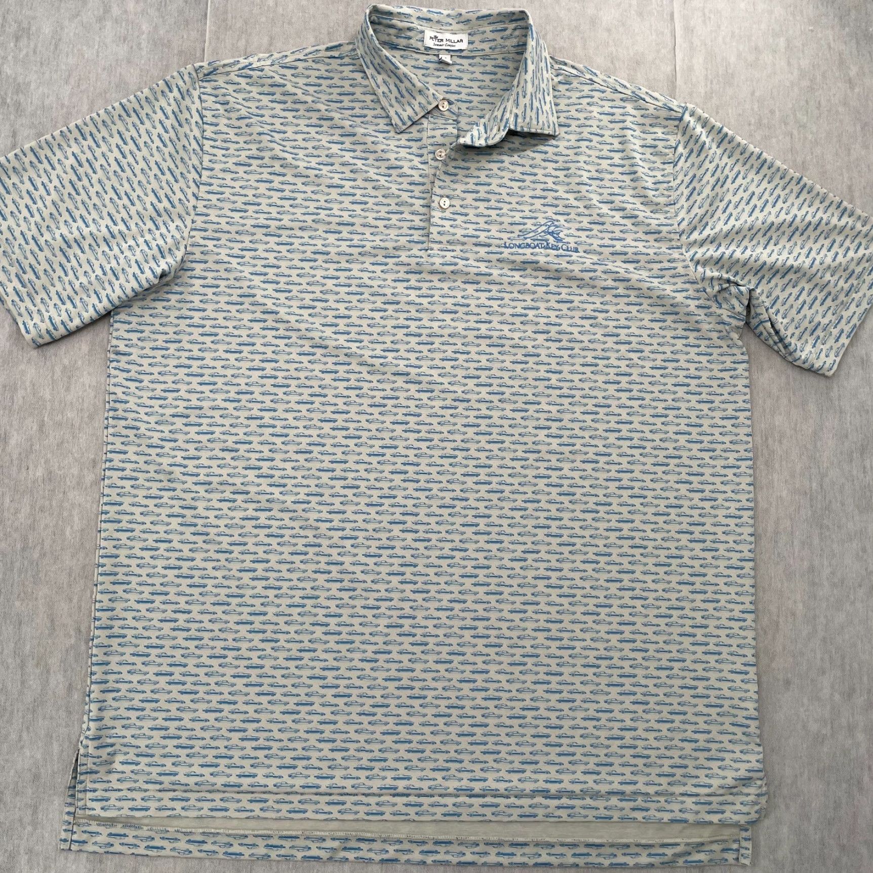 Peter Millar Peter Millar Shirt Adult XL Gray Blue Polo Cars Print Mens Polo Shirt All Seasons Summer Spring Golf Walking Size US XL / EU 56 / 4 - 2 Thumbnail