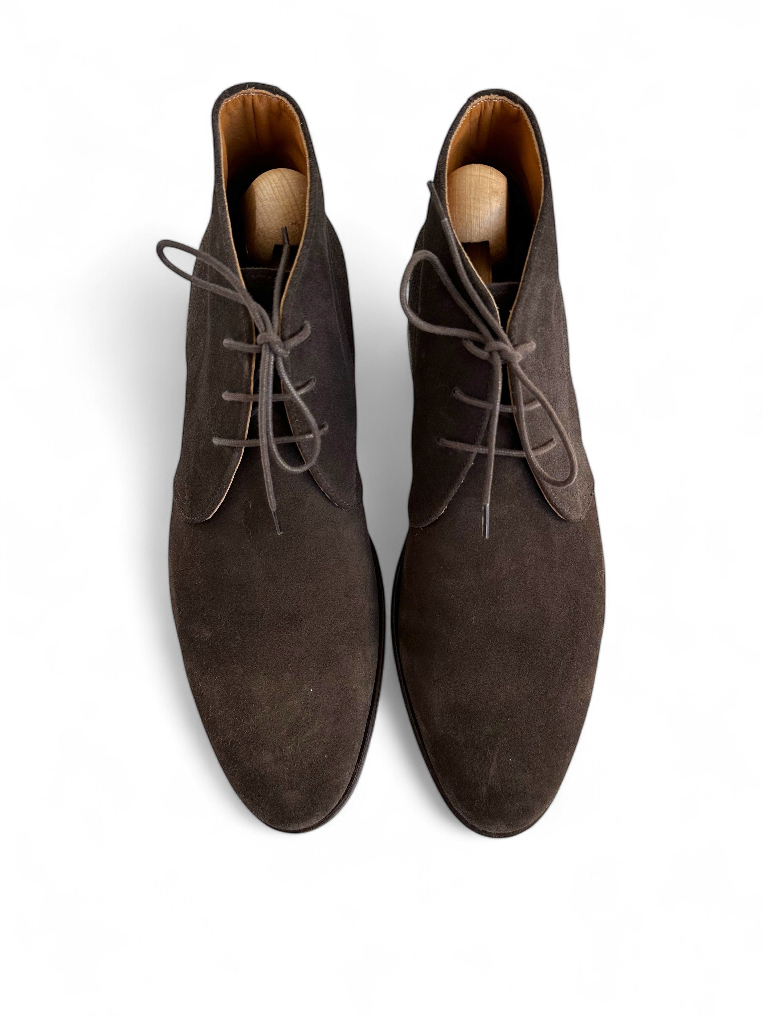Crockett & Jones Prime Shoes CARDIFF Suede Lace Up Hand Made Boots Size US 10.5 / EU 43-44 - 4 Thumbnail