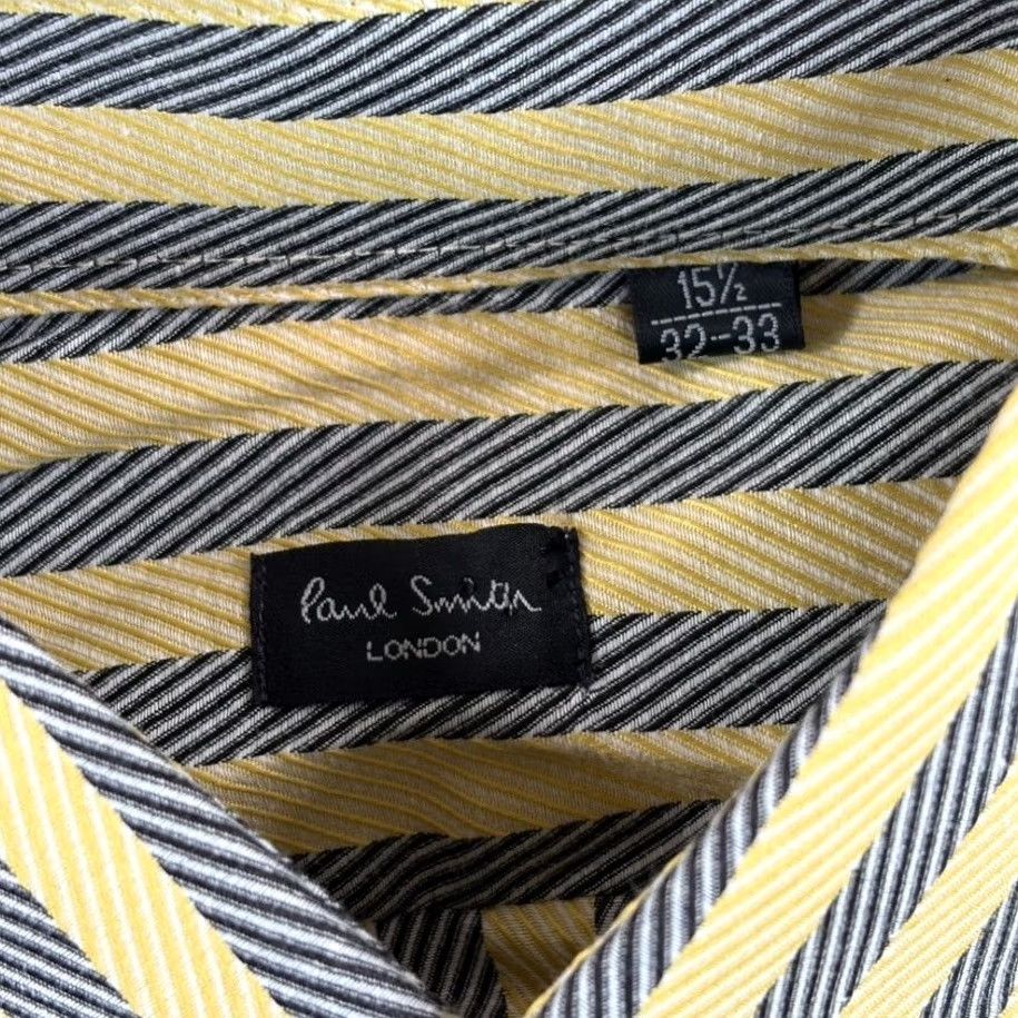 Paul Smith Paul Smith London Dress Shirt Mens 15.5 32-33 Black Gold Geometric Designer Italy NWOT Size 42R - 2 Thumbnail