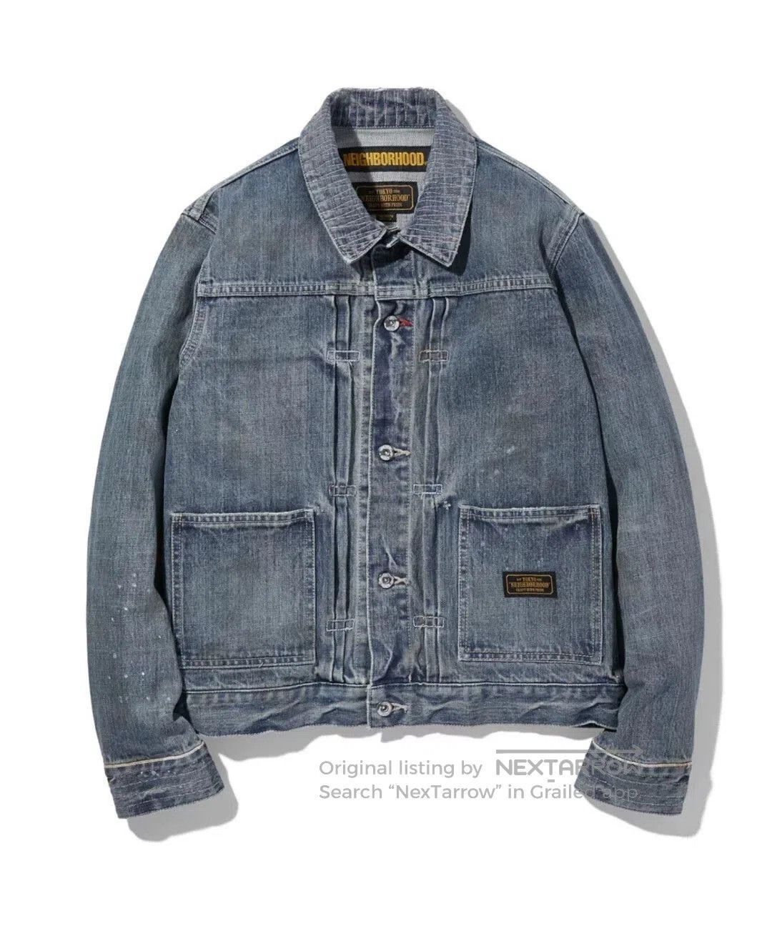 Neighborhood Blue Denim Jacket with Distressed Finish - Size S. Size US S / EU 44-46 / 1 - 1 Thumbnail