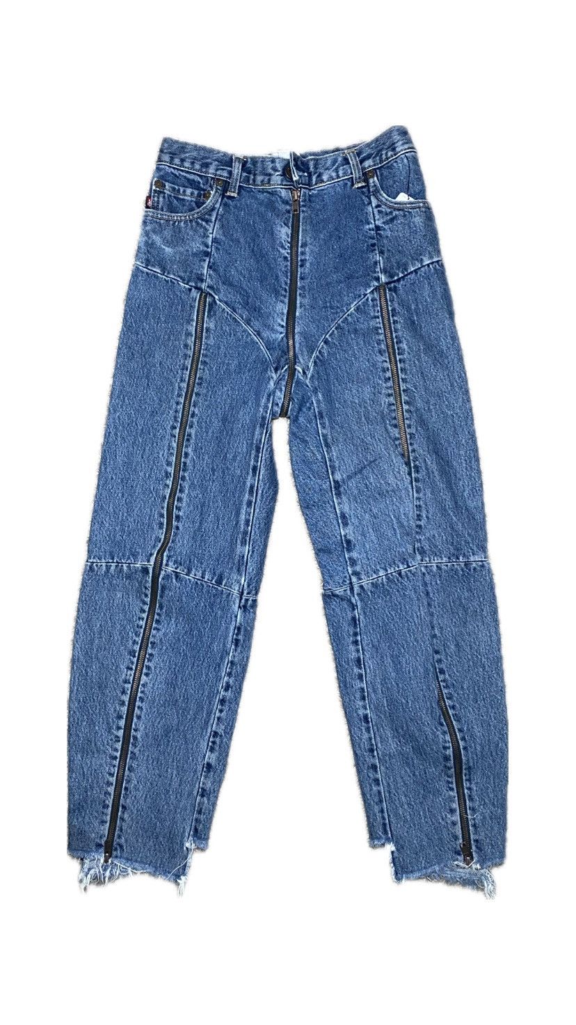 image of Vetements Zipper Jeans in Blue Jean, Women's (Size 28)