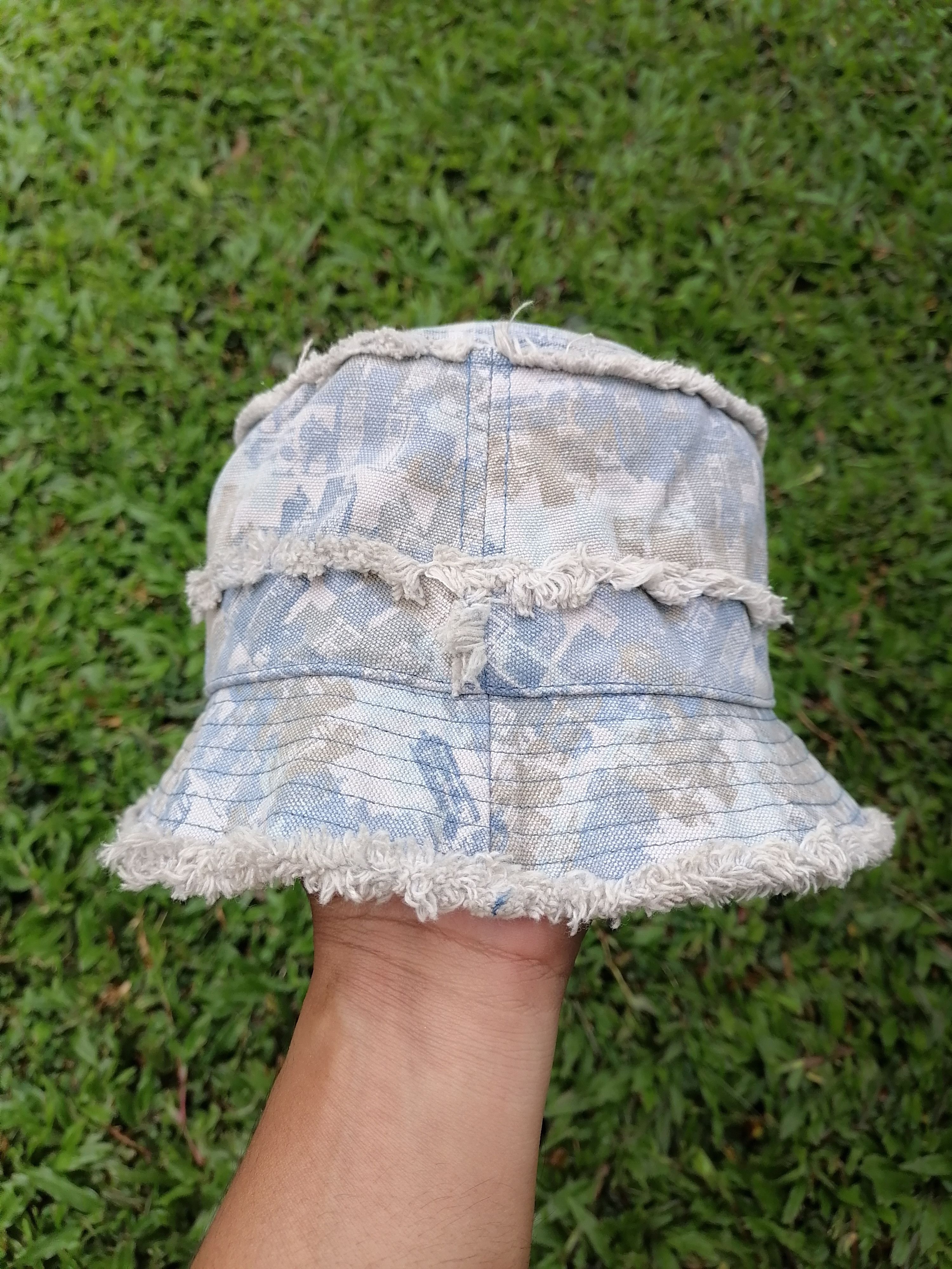 Japanese Brand × R.Newbold R. Newbold Hagi Design Denim Bucket Hats Size ONE SIZE - 2 Thumbnail