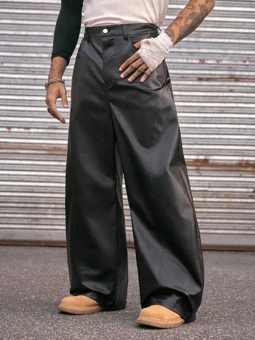 Japanese Brand Vintage RETRO Leather Y2K Pants Size US 36 / EU 52 - 2 Thumbnail