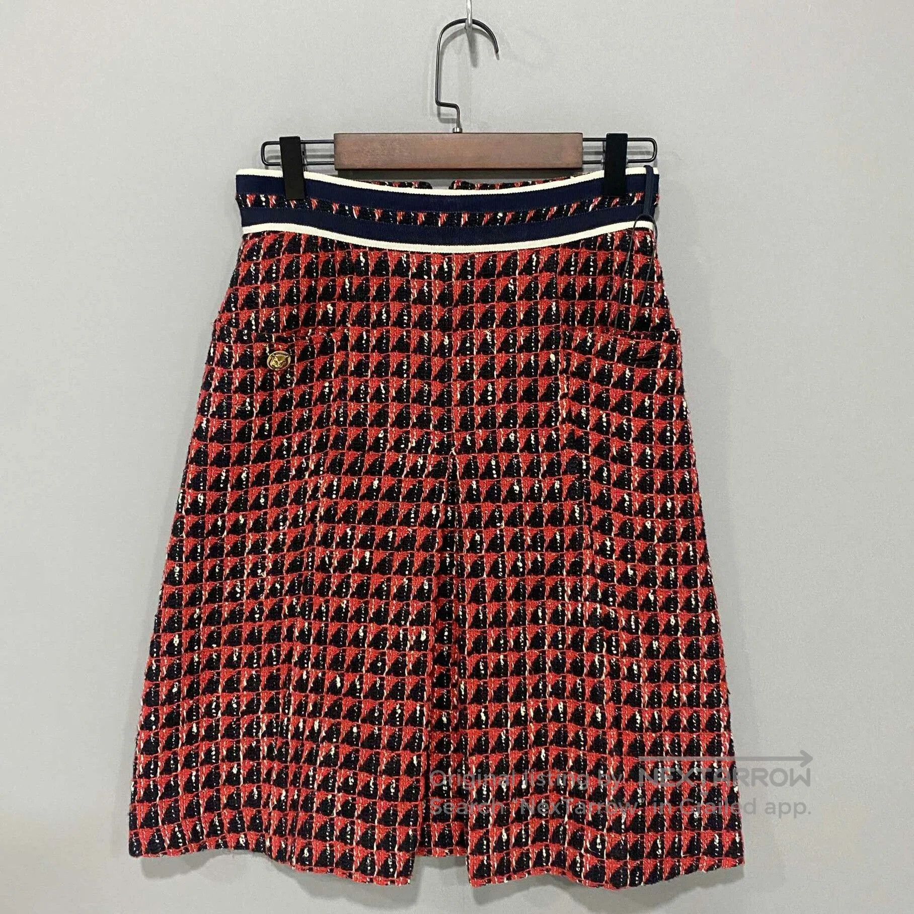 Gucci Houndstooth Tweed Skirt GUCCI. Size 37" - 1 Thumbnail
