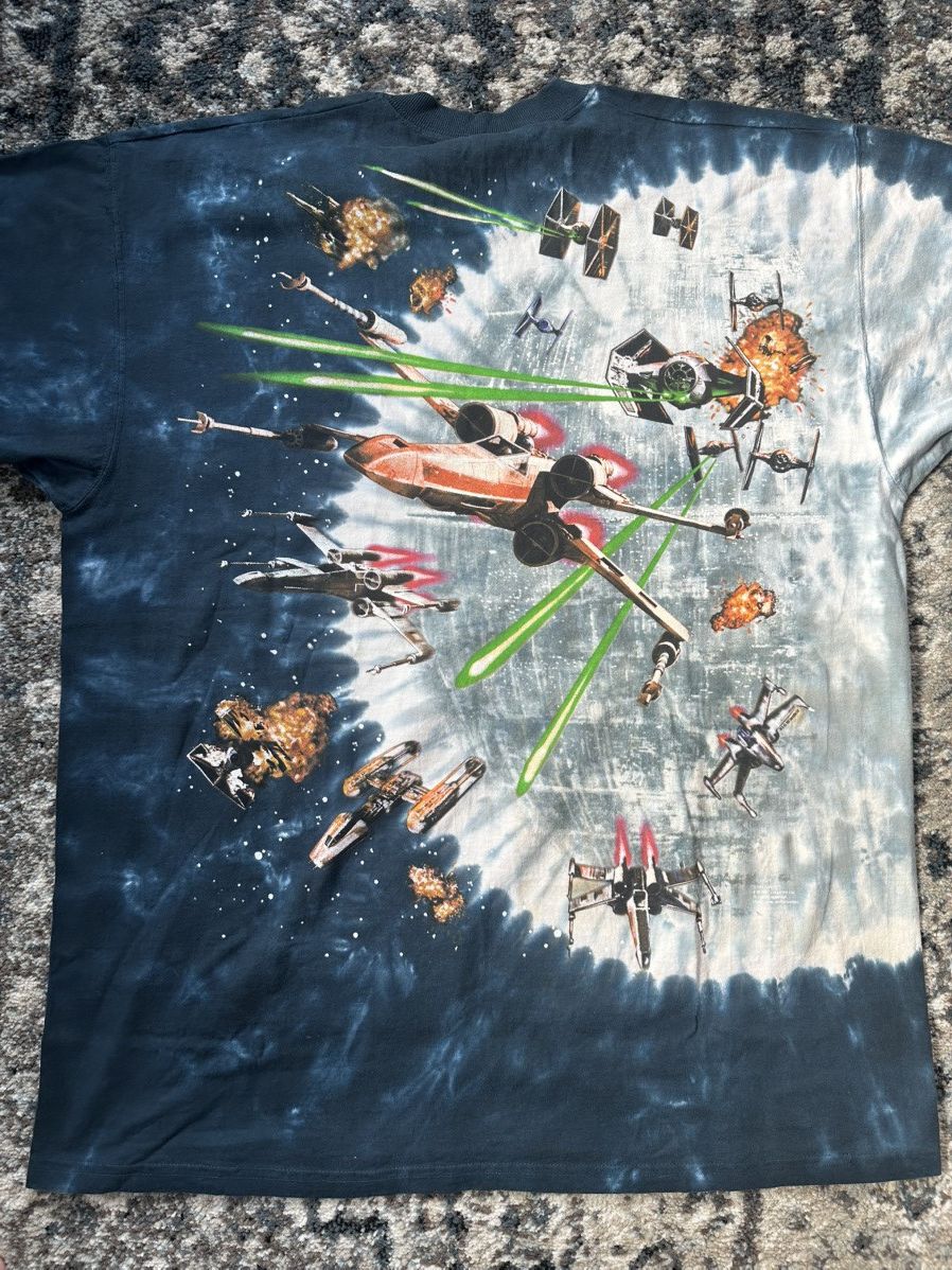Liquid Blue Vintage 1997 Star Wars Liquid Blue All Over Print T-Shirt Size US XL / EU 56 / 4 - 2 Thumbnail