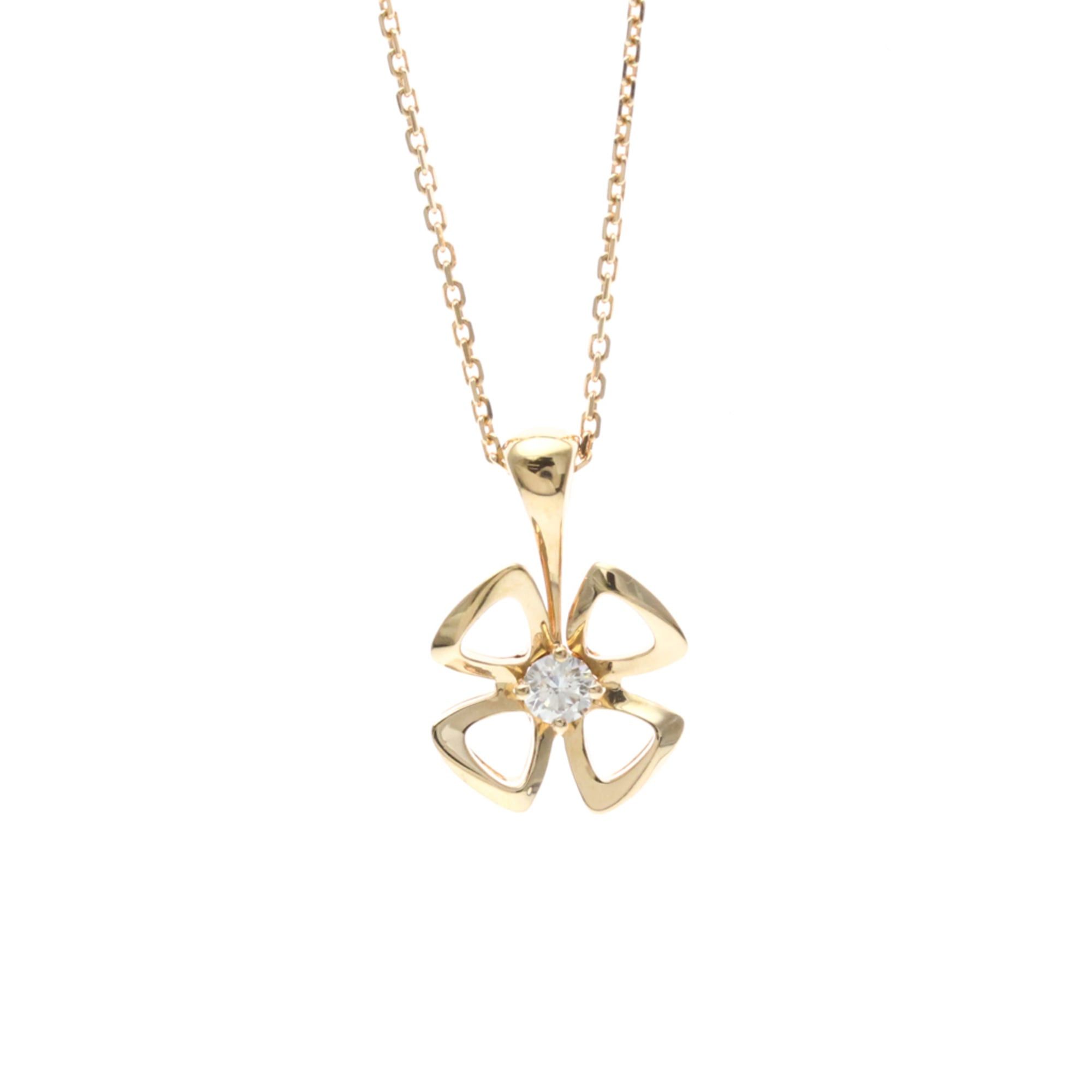 Bvlgari Fiorever Necklace 1P Diamond Necklace Pink Gold (18K) Diamond Men,women Fashion Pendant Necklace (Pink Gold), Women's