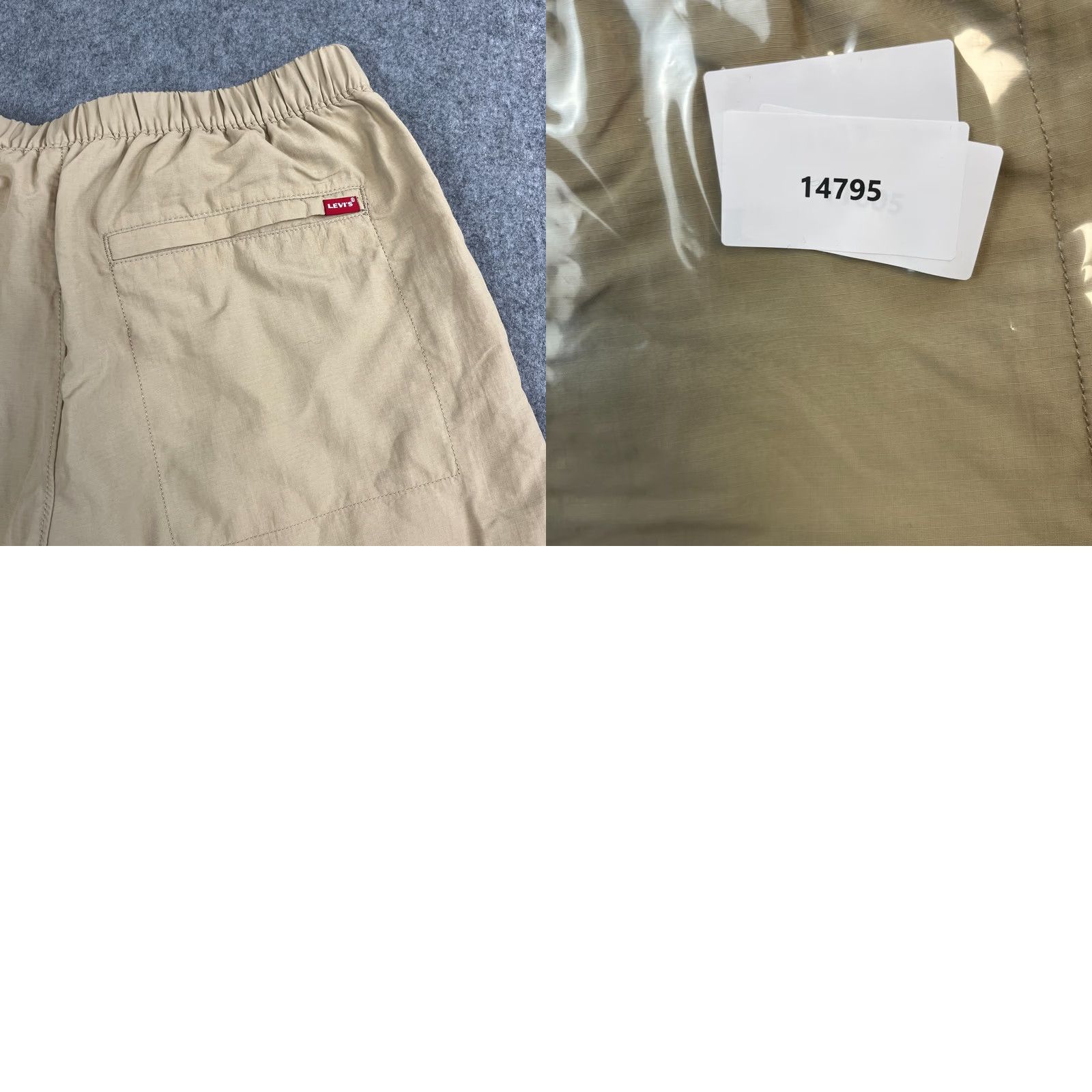 Levi's Levi's Mens Shorts Bermuda Regular Beige Pocket Pockets Logo Vil Medium? Size US 31 - 9 Thumbnail