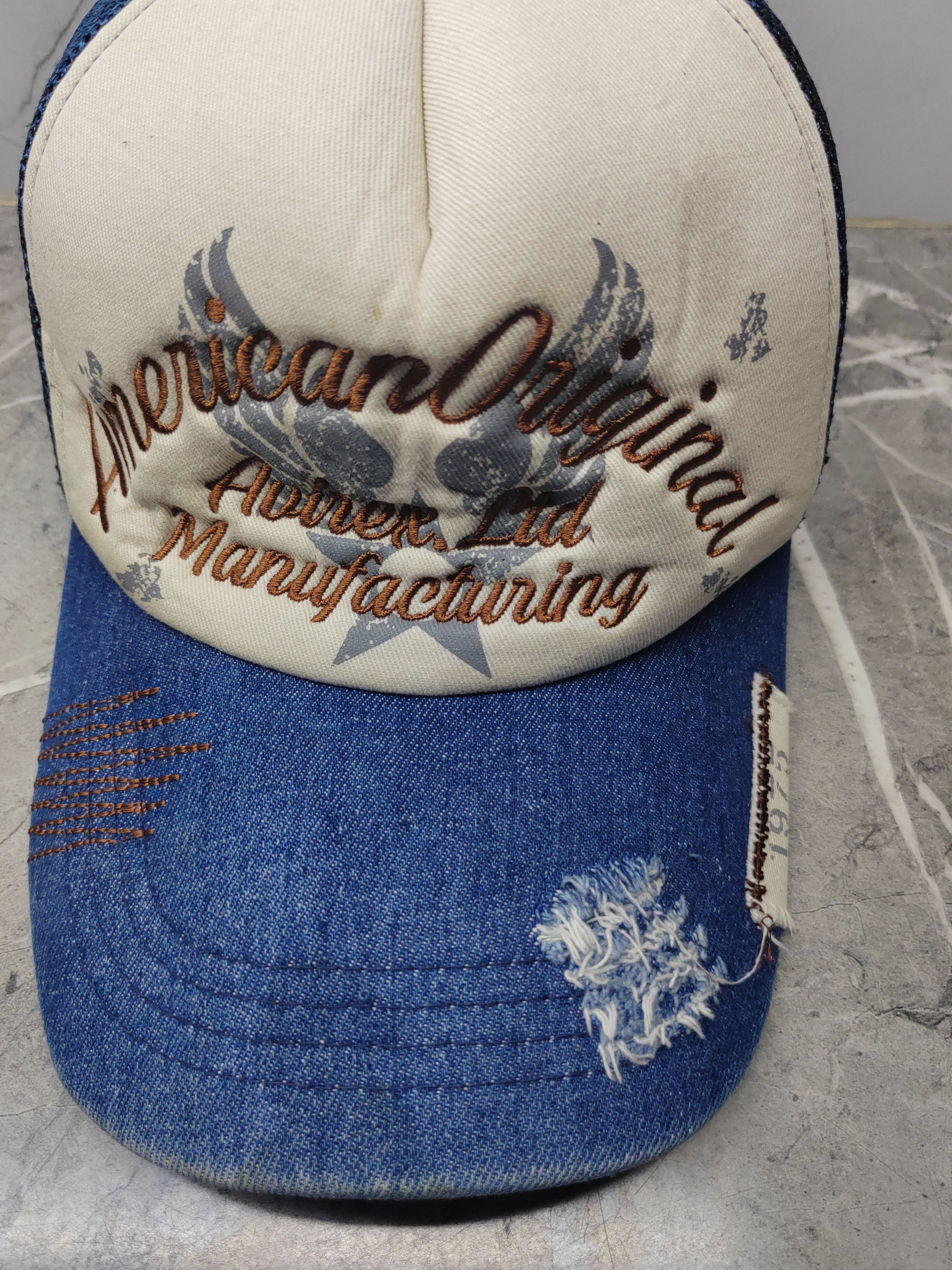 Avirex Vintage Avirex Denim DIstressed Style Trucker Cap Hat Size ONE SIZE - 3 Thumbnail