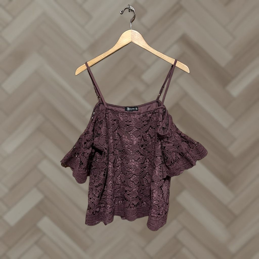 Vintage Miss Chevious Womens Blouse Short Sleeve Knit Purple XL Size XL / US 12-14 / IT 48-50 - 1 Thumbnail