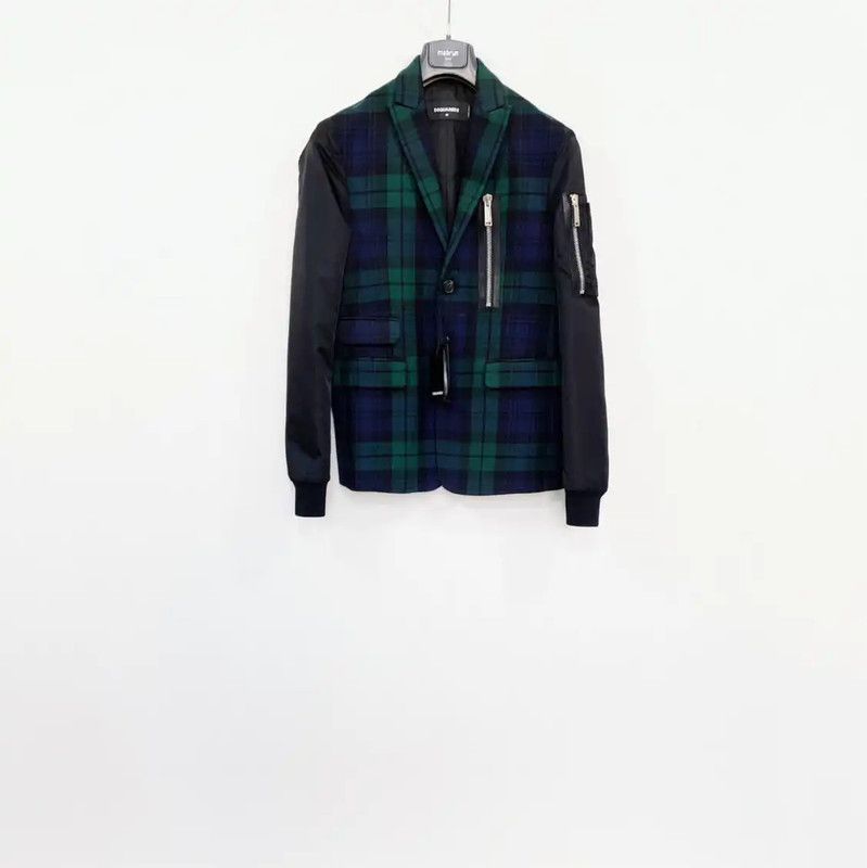Dsquared2 DSQUARED2 Color Block Wool Men's Jacket 0089 Size US S / EU 44-46 / 1 - 1 Thumbnail