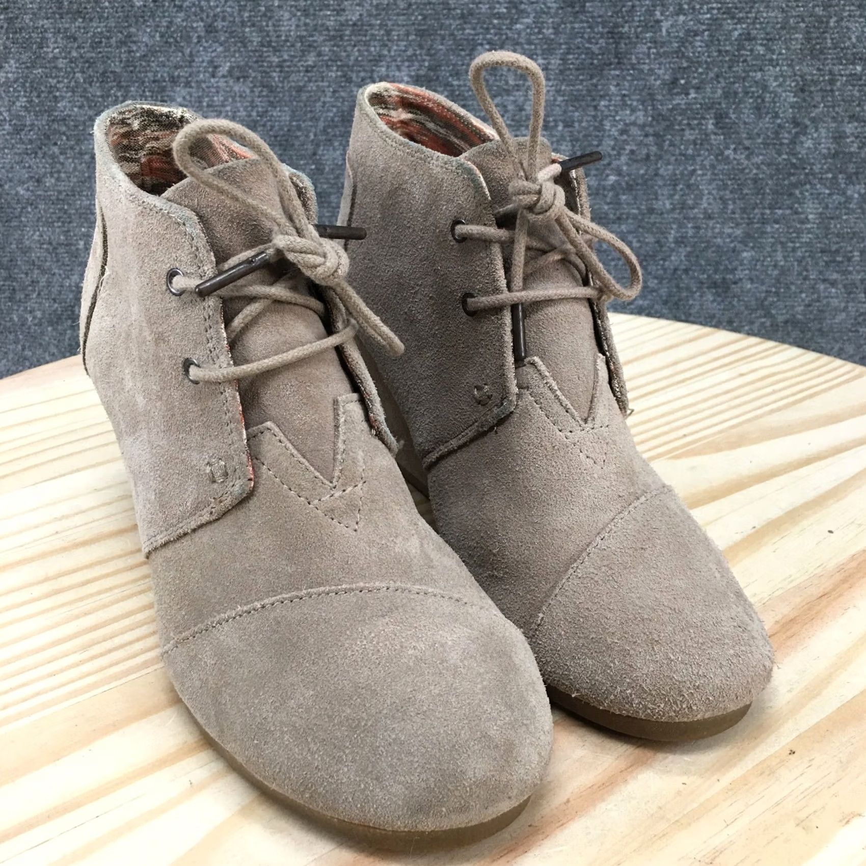 Toms Toms Boots Womens 9 Desert Brown Lace Up Ankle Wedge Heels Comfort Desert Boots Womens 9 Brown Slips User? Size M / US 6-8 / IT 42-44 - 6 Thumbnail