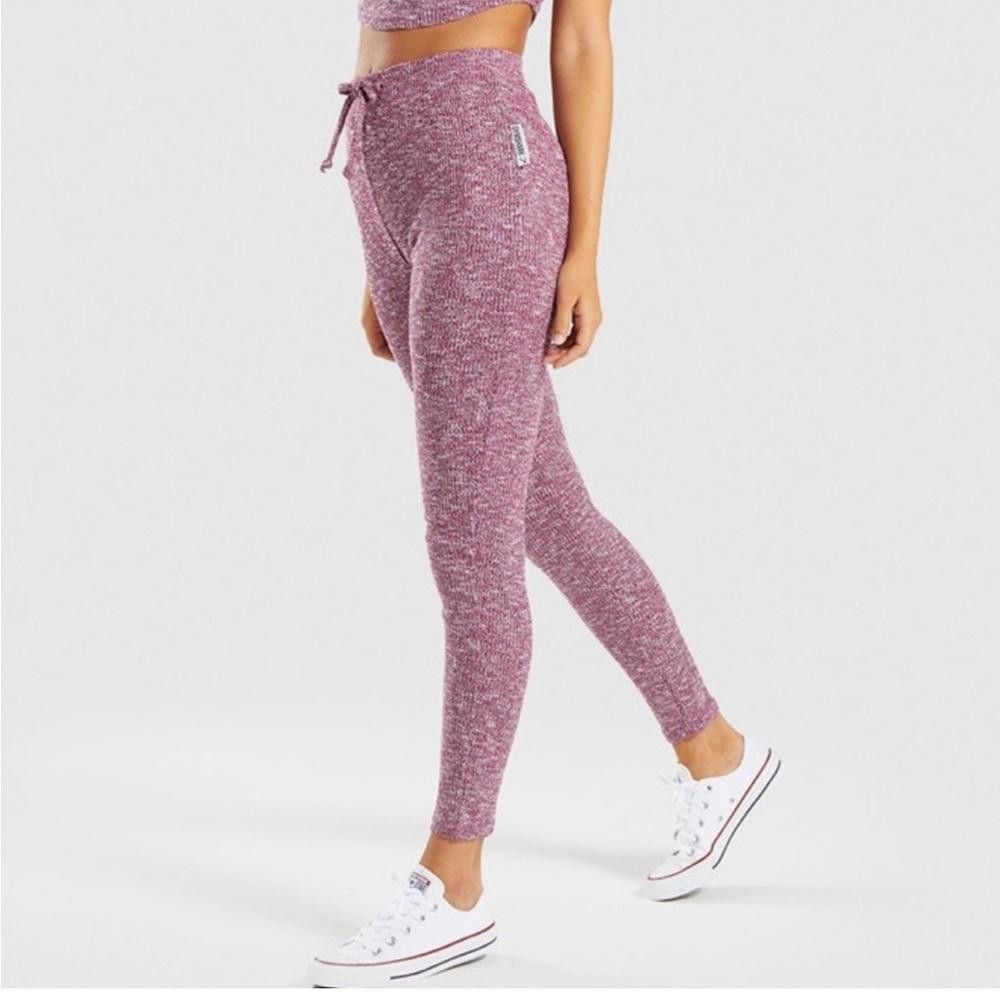 Gymshark GYMSHARK Slounge Jogger Lounge Pants Deep Plum Marl Size XS Size 26" / US 2 / IT 38 - 2 Thumbnail