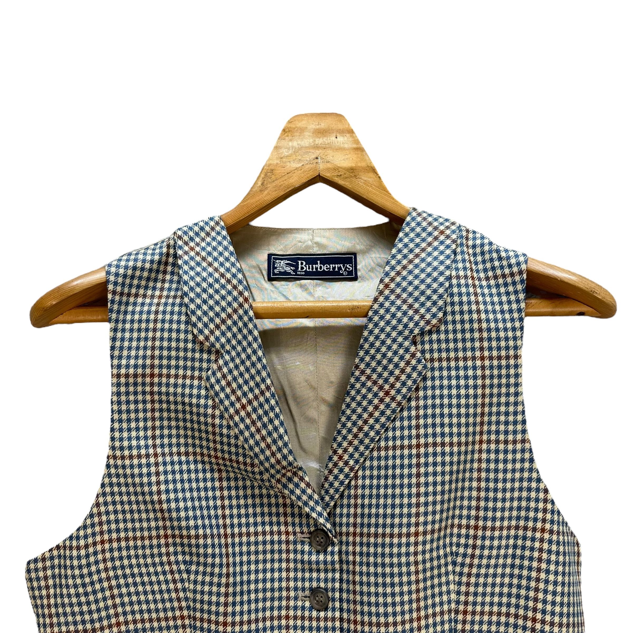 Burberry Burberrys Made In Usa Checked Silk Inner Vest #A6-0169 Size S / US 4 / IT 40 - 2 Thumbnail