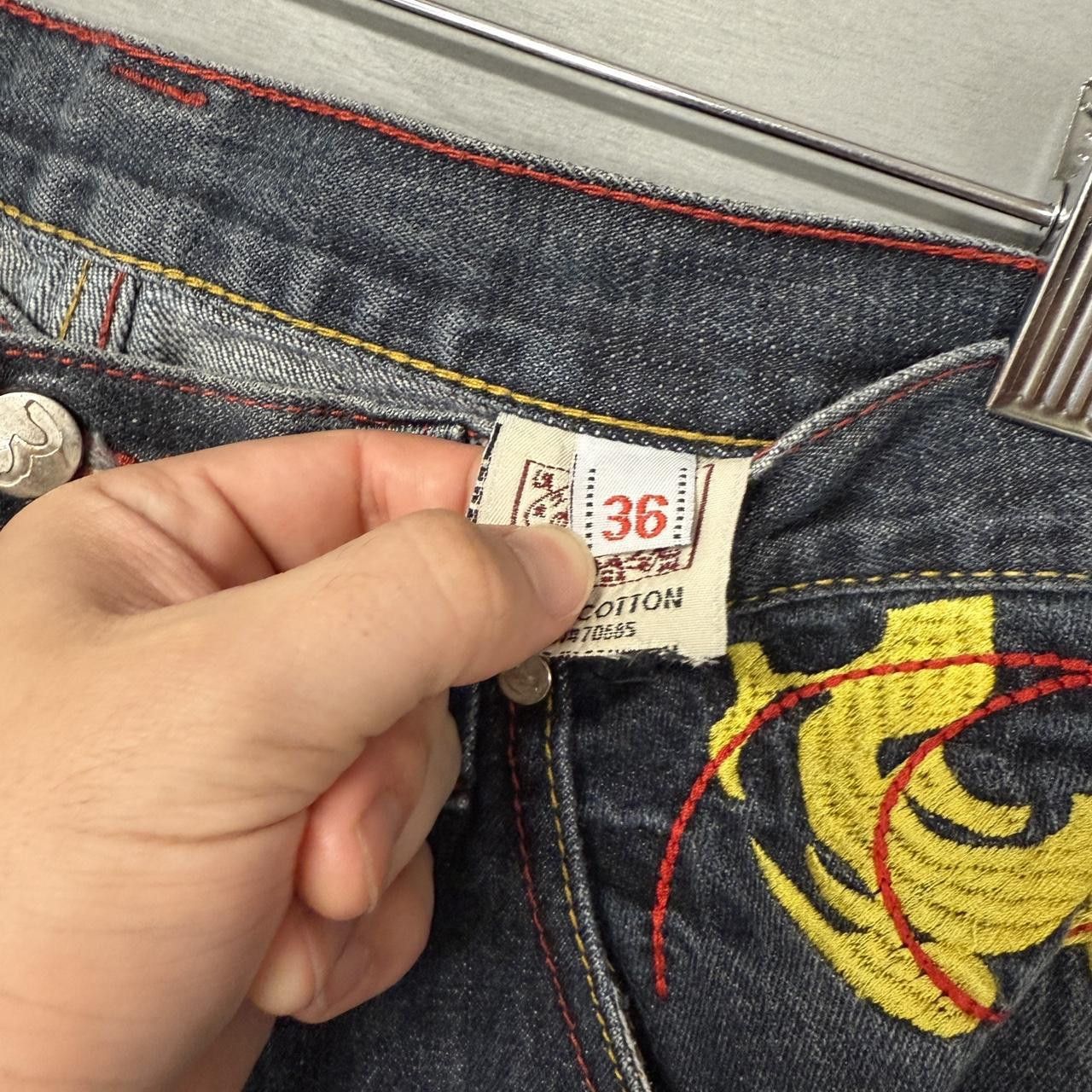 Evisu × JNCO × Vintage Vintage Evisu Japan Tribal Tiger Baggy Y2K Denim Jorts 36 Size US 36 / EU 52 - 3 Thumbnail