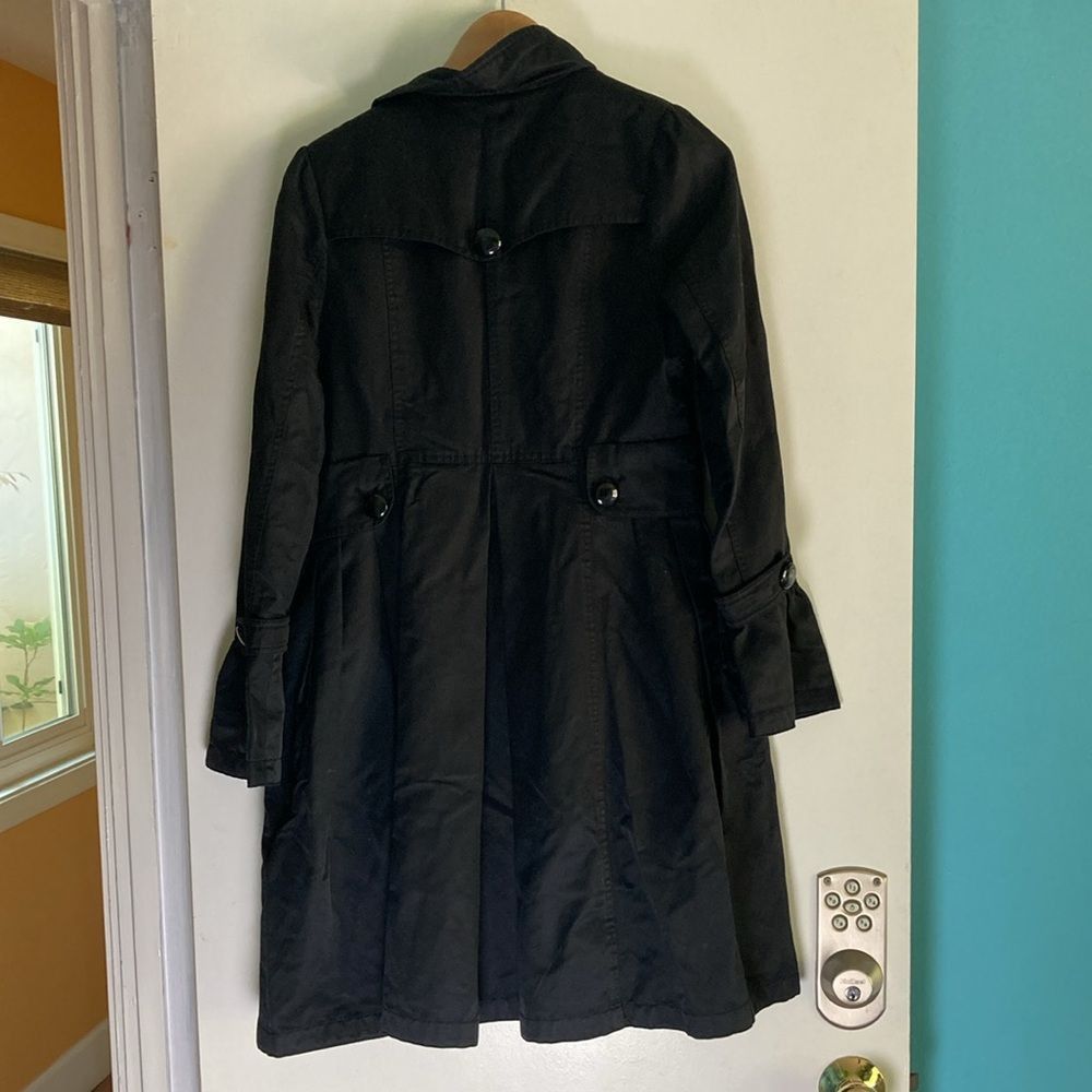 Guess Guess Womens Size M Black Button Front Trench Coat Size M / US 6-8 / IT 42-44 - 10 Thumbnail