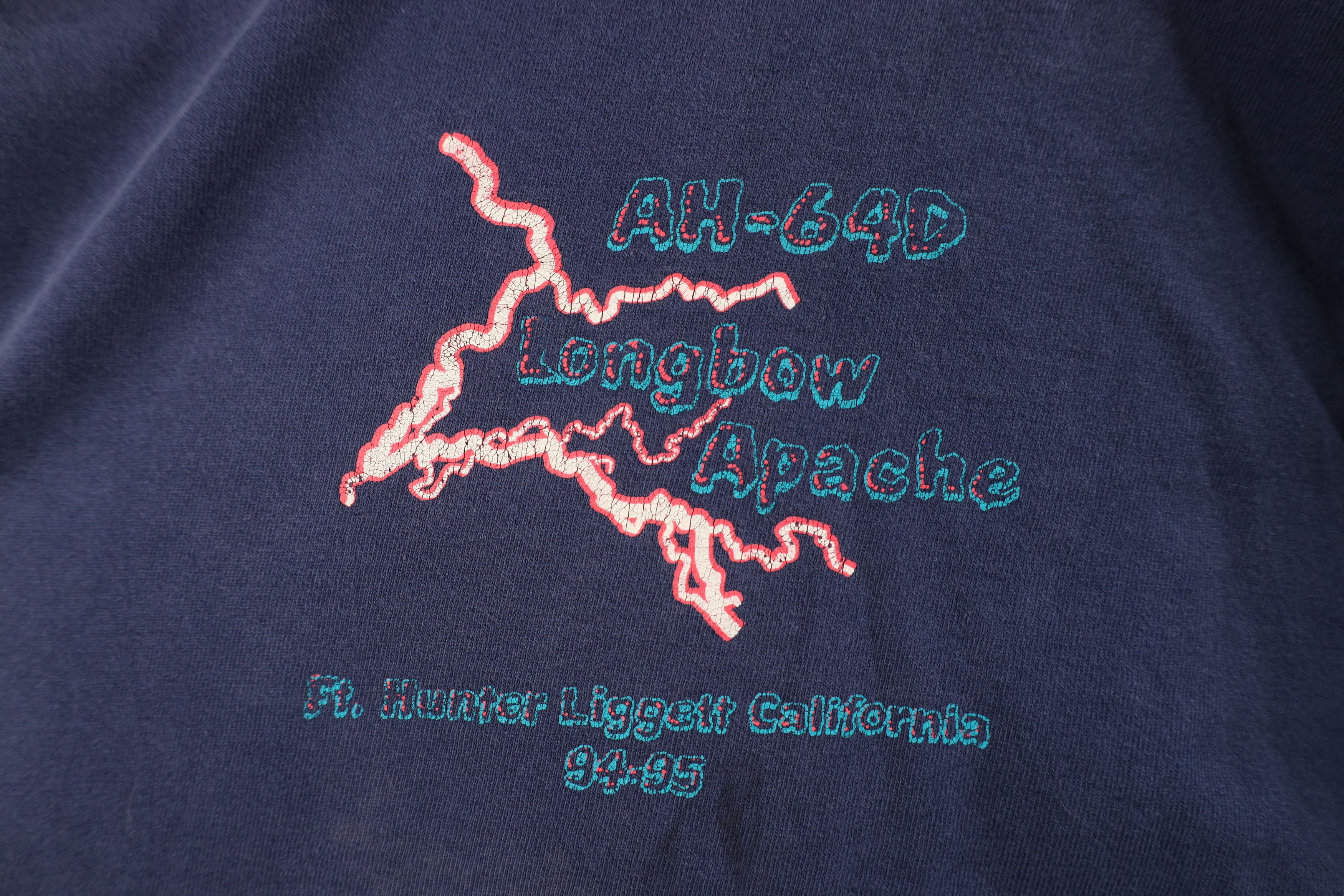 Vintage Vintage 90s Longbow Apache Ft Hunter Liggett T-Shirt USA Size US XL / EU 56 / 4 - 4 Thumbnail
