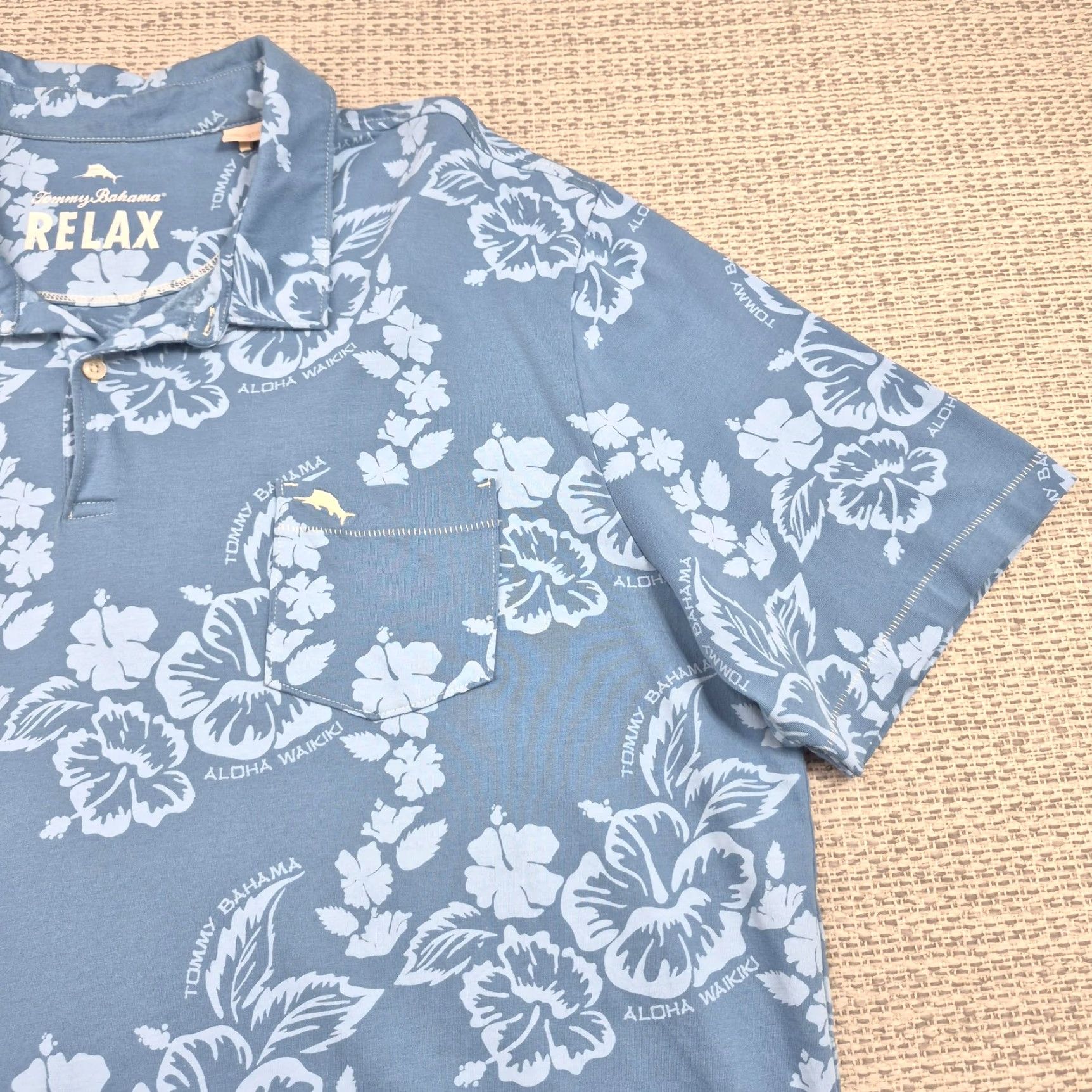 Tommy Bahama Tommy Bahama Relax Shirt Mens 3XL Blue Floral Aloha Waikiki Pima Cotton Polo Size US XXL / EU 58 / 5 - 2 Thumbnail