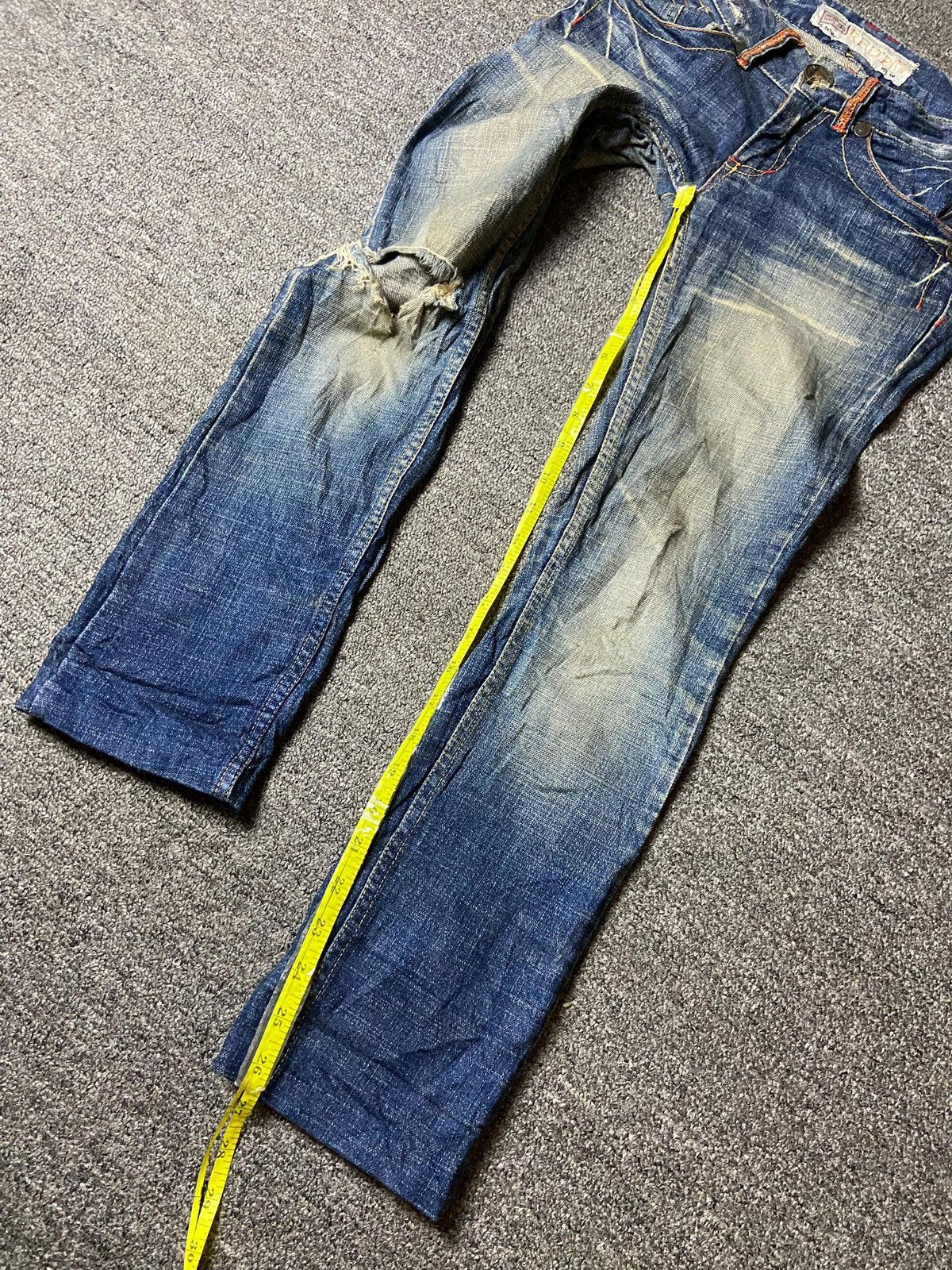 Japanese Brand × Vintage Vintage 1971 Red Pepper Distressed Denim Jeans (119) Size 27" / US 4 / IT 40 - 7 Thumbnail