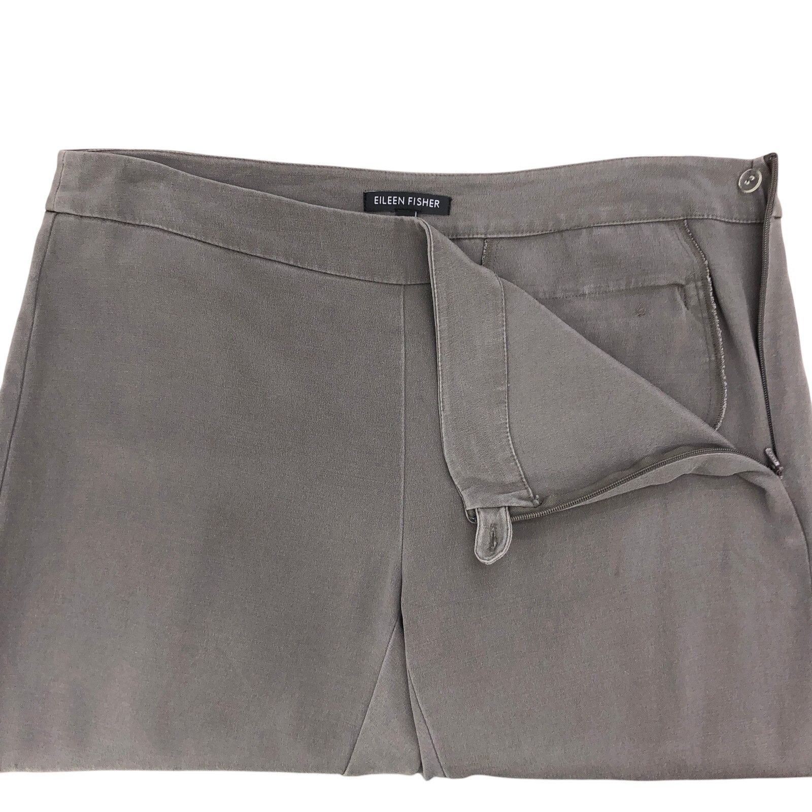 Eileen Fisher Eileen Fisher Size 6 Pants Silk Cotton Stretch Side Zip Gray Size 28" / US 6 / IT 42 - 12 Thumbnail