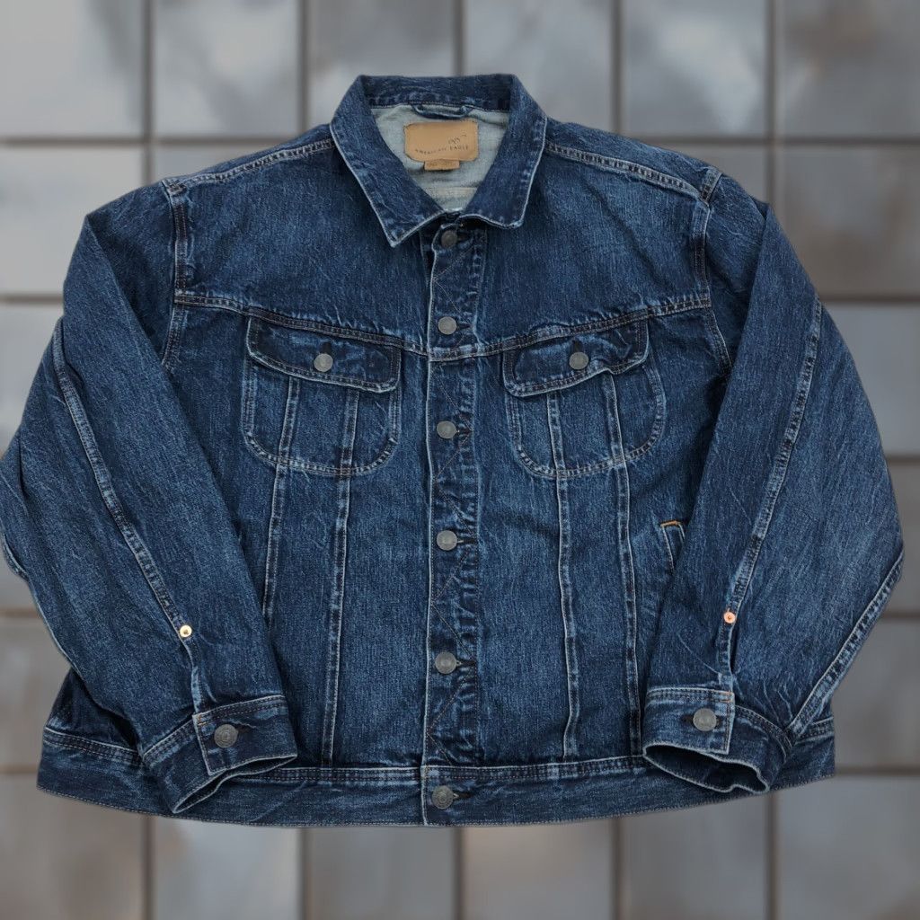 American Eagle Outfitters The Summer I Turned Pretty Cast + Crew Denim Jacket American Eagle Adult 3XL S3 Trucker Blue Mens Denim Jacket Size US XXL / EU 58 / 5 - 1 Thumbnail