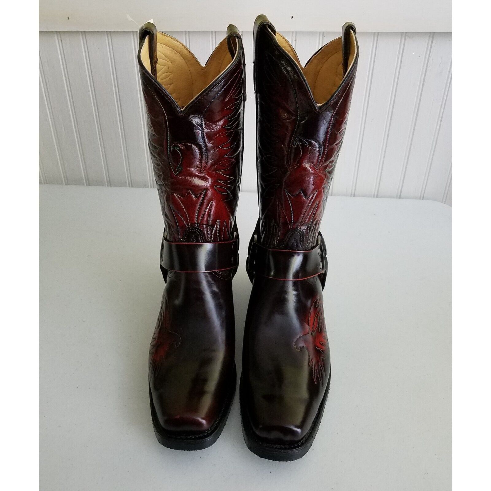Vintage Sheplers Apple Eagle Embroidered Harness Cowboy Boots 10 EE Size US 10 / EU 43 - 7 Thumbnail
