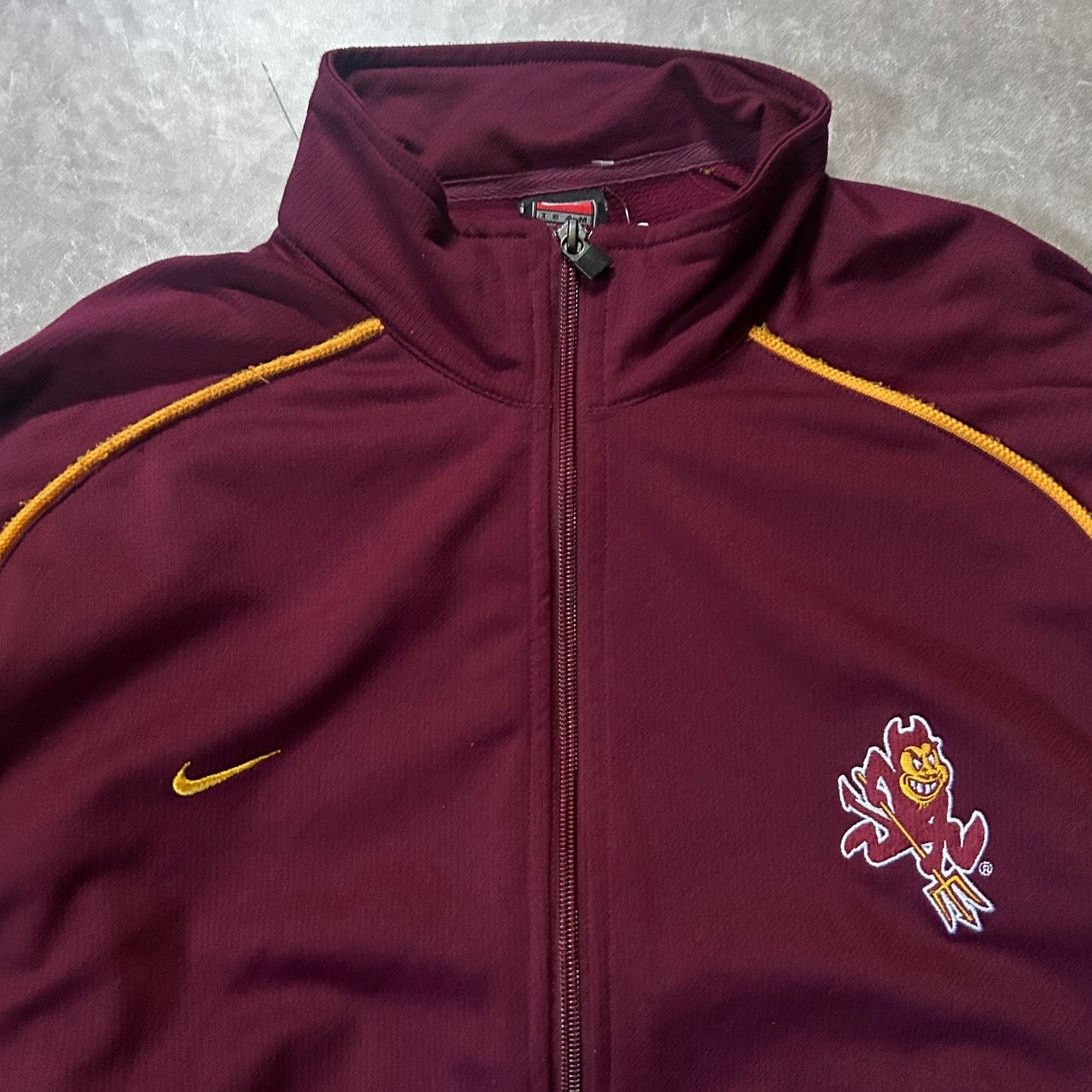 Nike Vintage Arizona State Sun Devils Nike Maroon Track Jacket -L Size US L / EU 52-54 / 3 - 2 Thumbnail