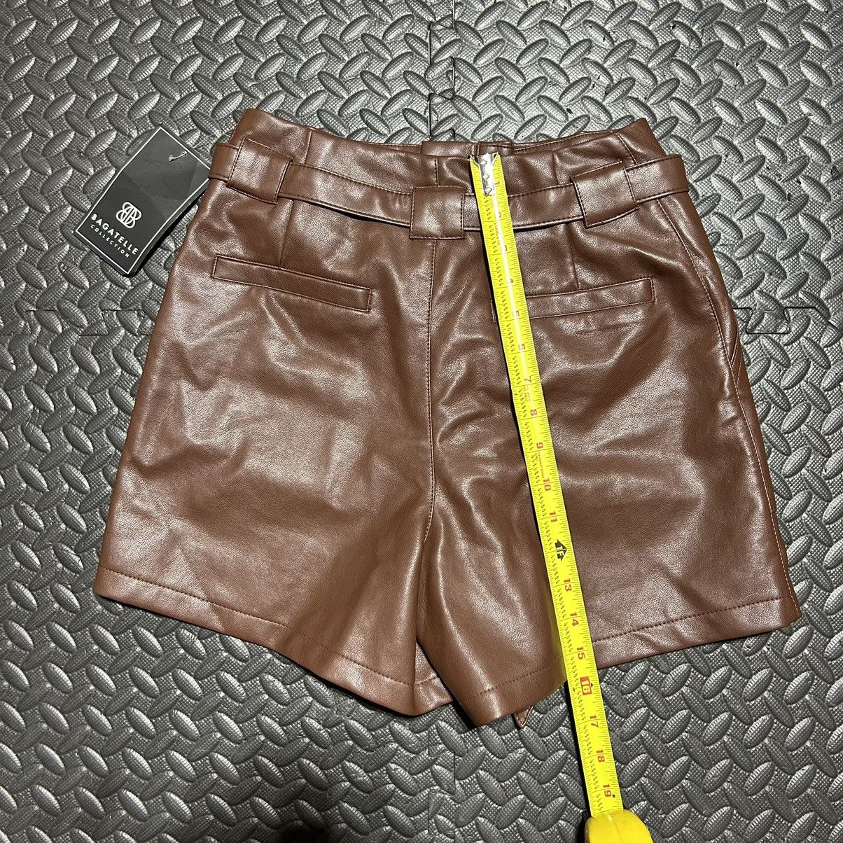 Other Bagatelle Collection Paperbag Shorts Pleather Belted XS NEW Size 25" / US 0 / IT 36 - 12 Thumbnail