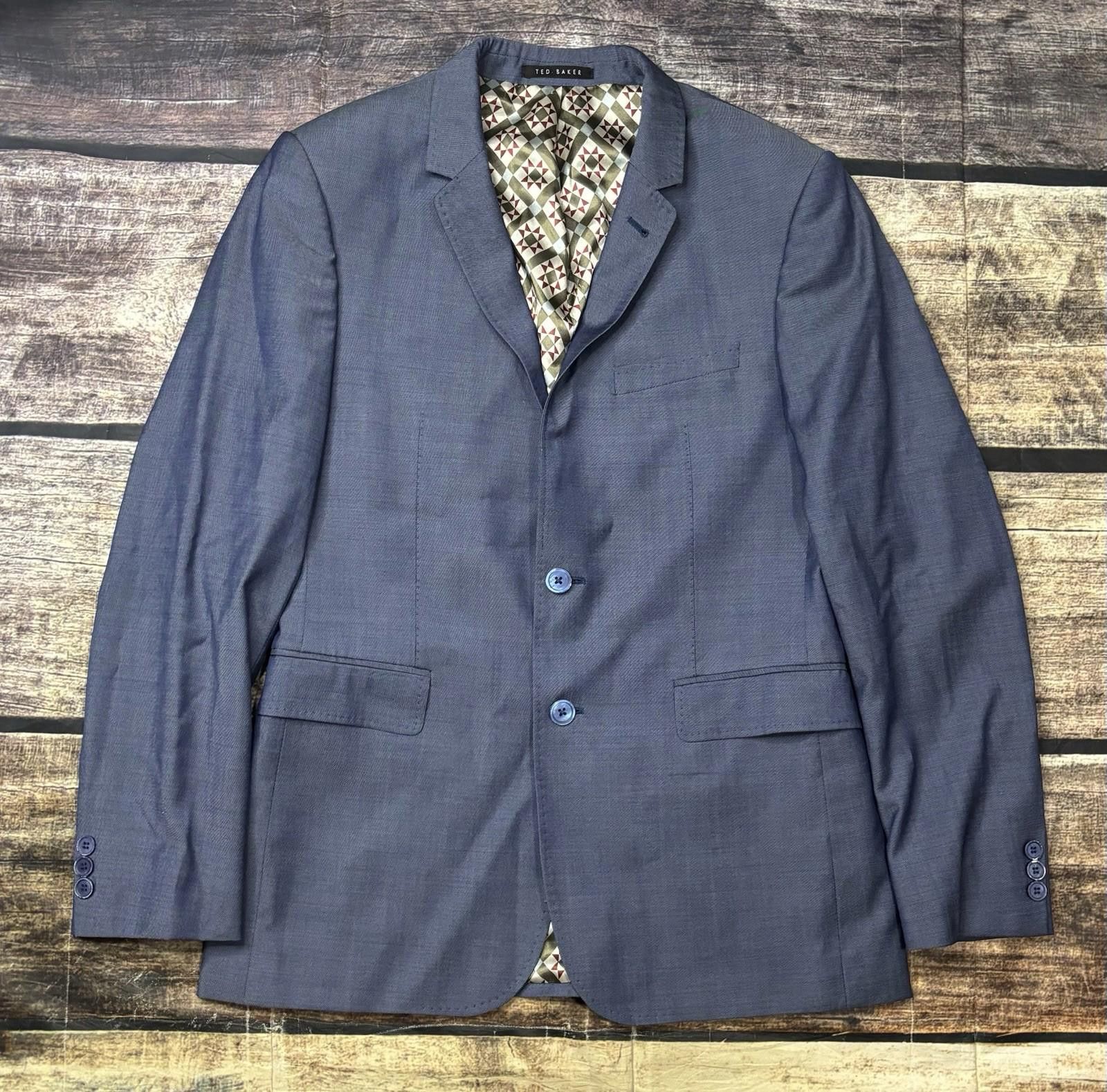 Ted Baker Ted Baker London Blazer Jacket Mens 38R Wool Satin Wool Size 38R - 1 Thumbnail