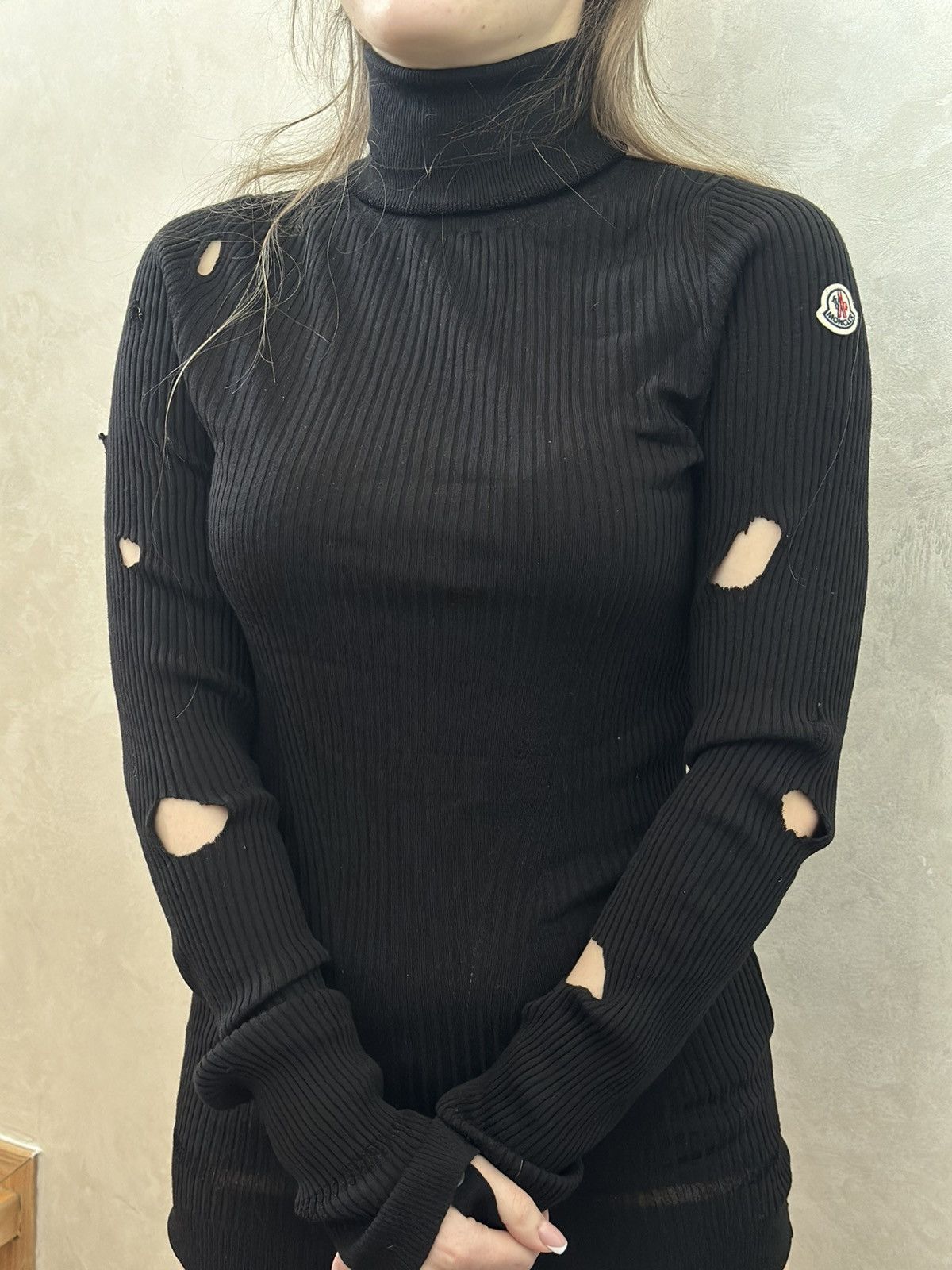 Moncler Moncler Womens Maglione Tricot Ciclista Turtleneck Hand Made Size L / US 10 / IT 46 - 1 Thumbnail